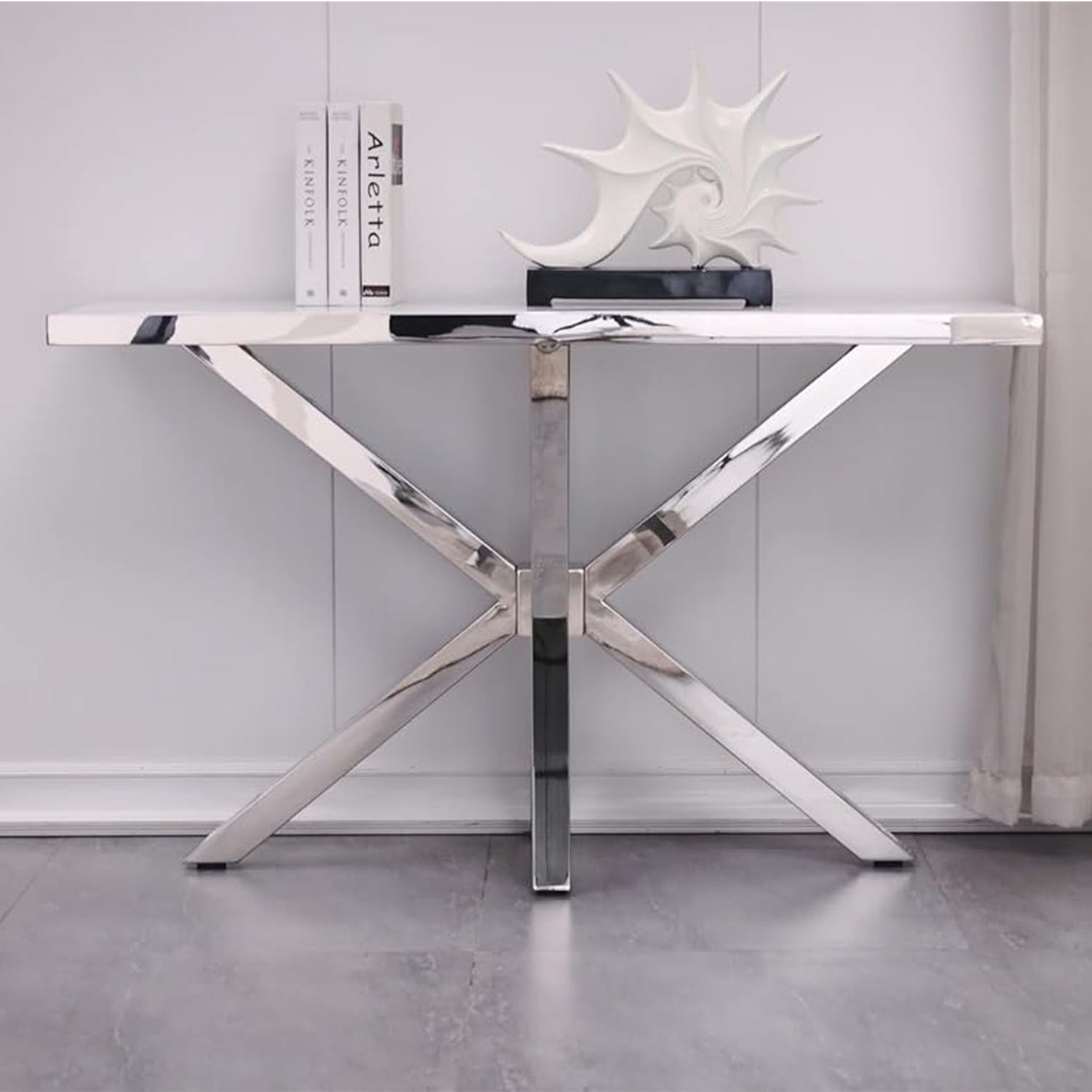 Elevate Your Entryway with the AUZ Silver Console Table