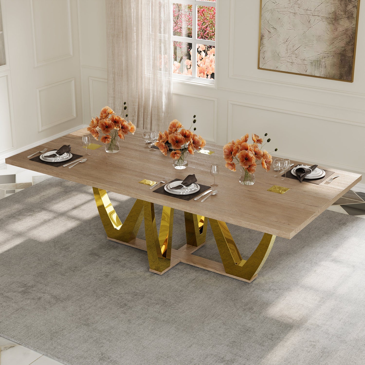 AUZ 94 Inch Latest Dining Table for 8-10