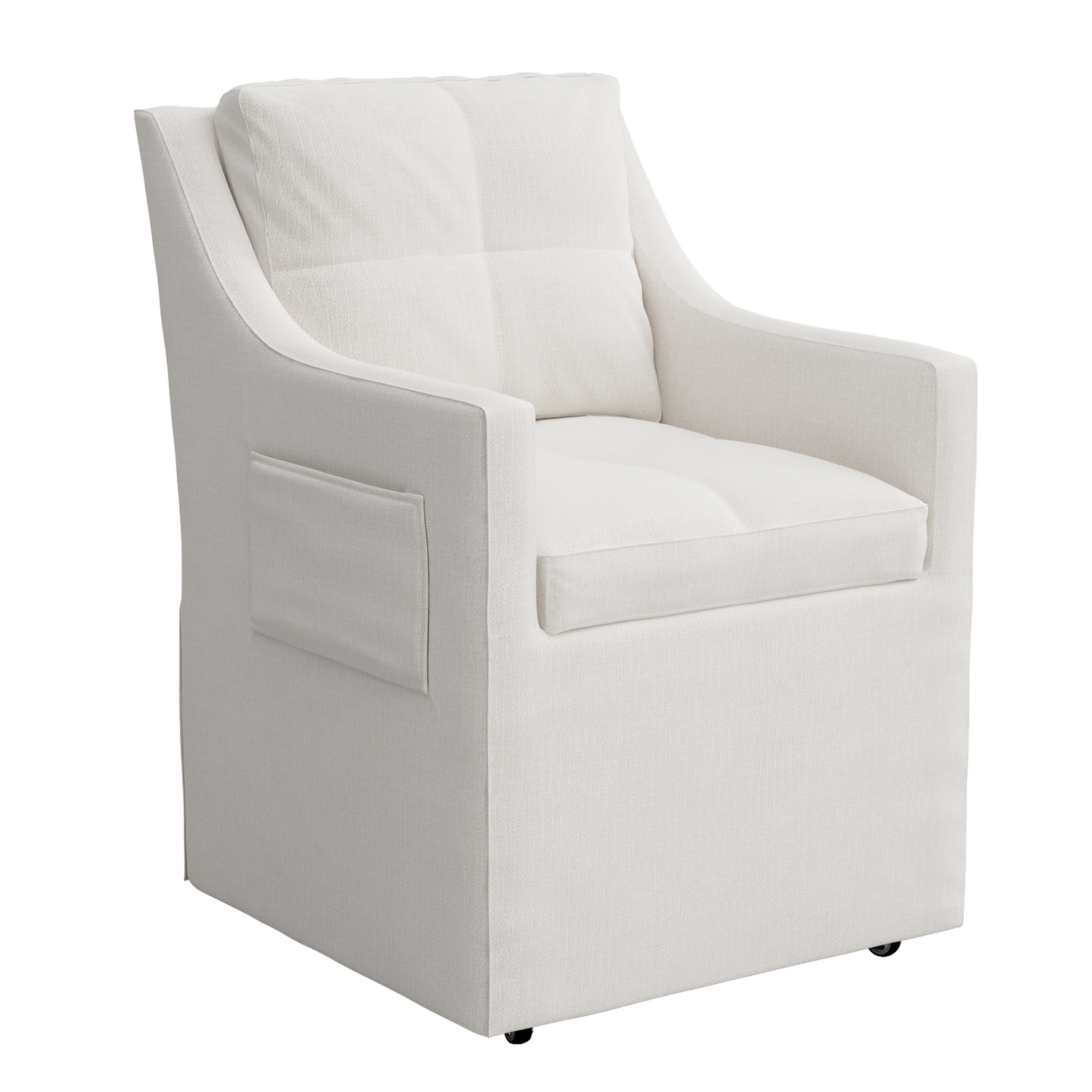 White dining chairs, Comfortable Backrest with Armrests, Removable and Waterproof