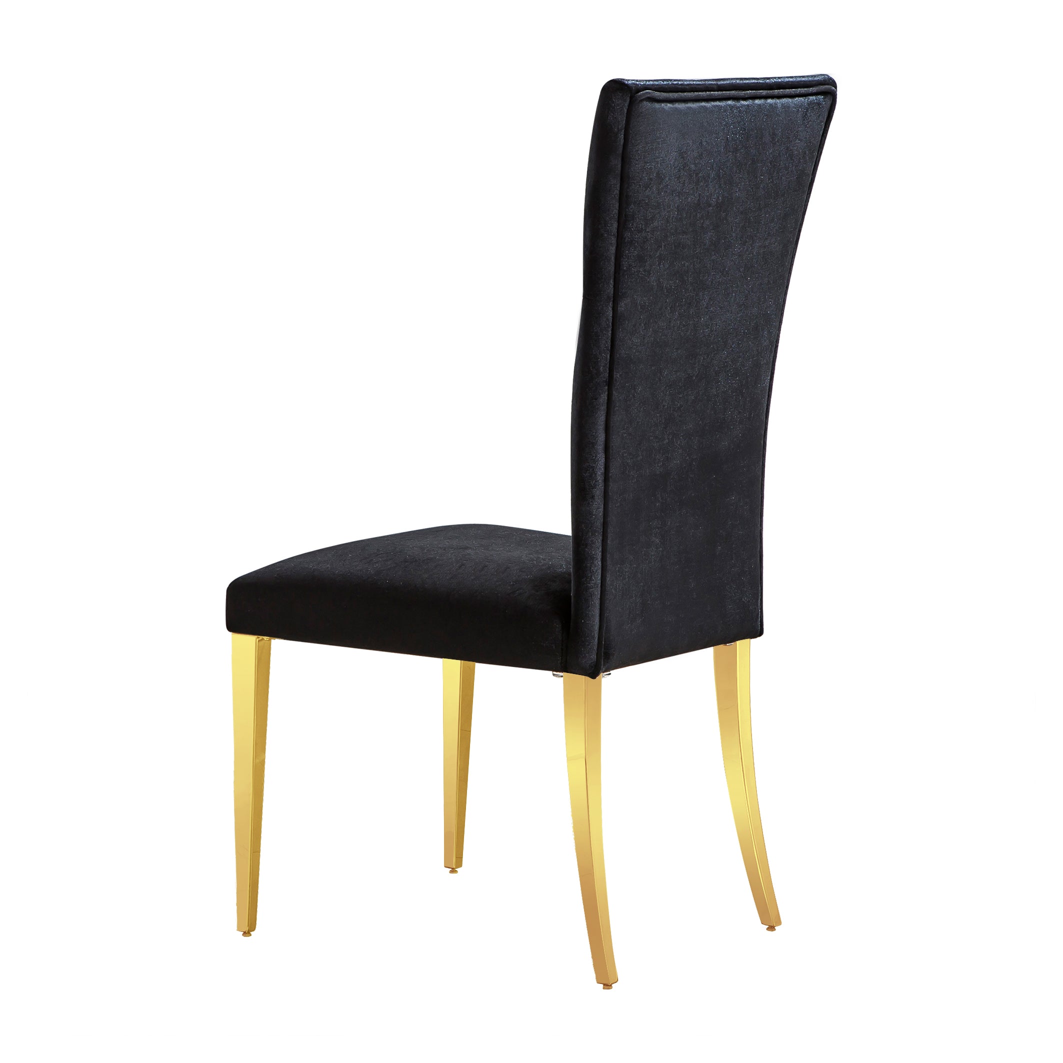 Black Velvet Dining Chairs | Buttons Tufted | High Back| C125