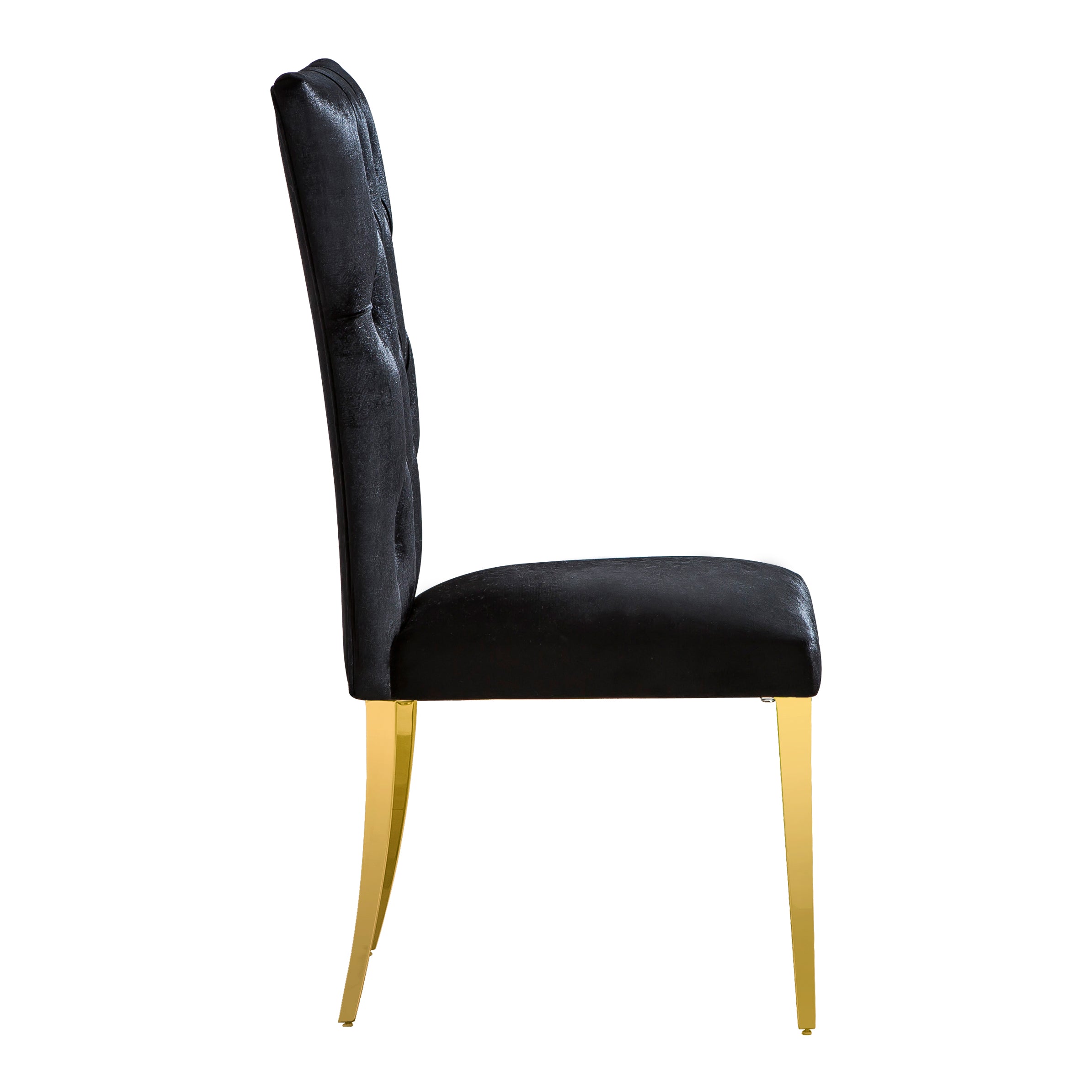 Black Velvet Dining Chairs | Buttons Tufted | High Back| C125