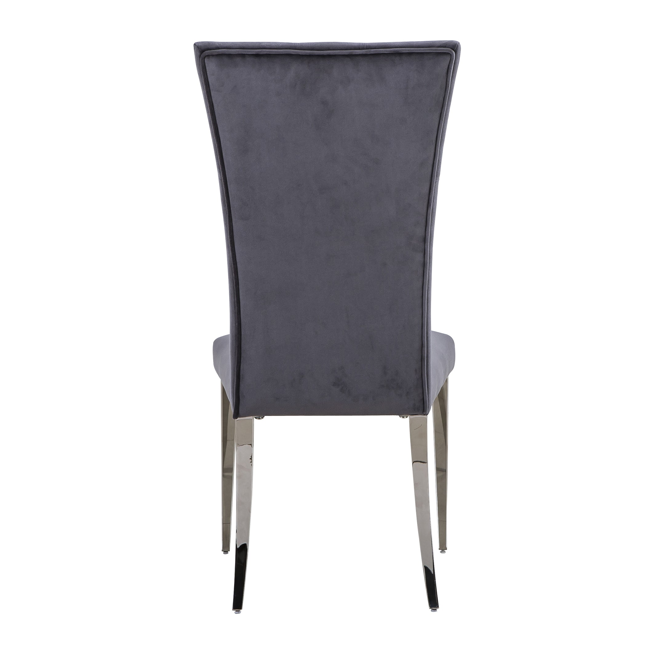 Gray Velvet Dining Chairs | Buttons Tufted | High Back| C124