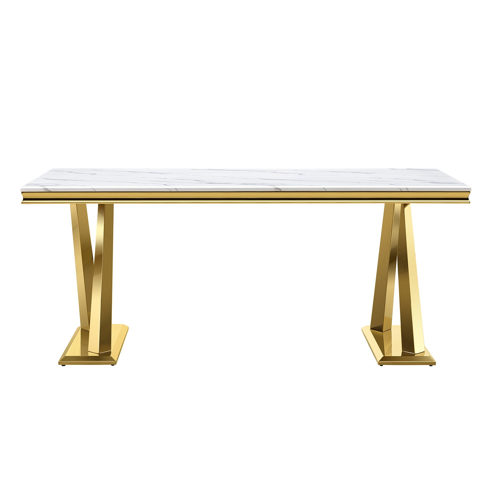 653-Set | AUZ White and Gold Dining room Sets for 6