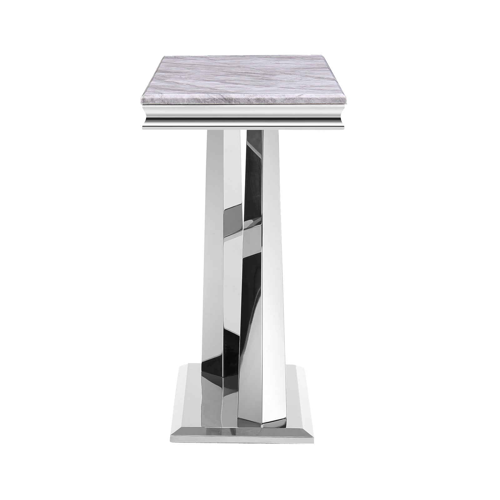Silver Gray Sofa Table with Metal X- Base | S510