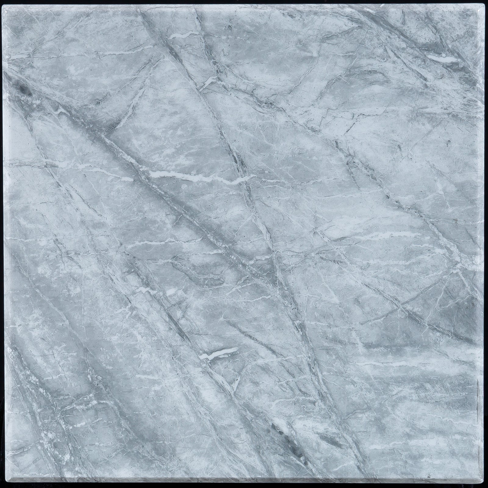 Silver End Table with metal x base | E405