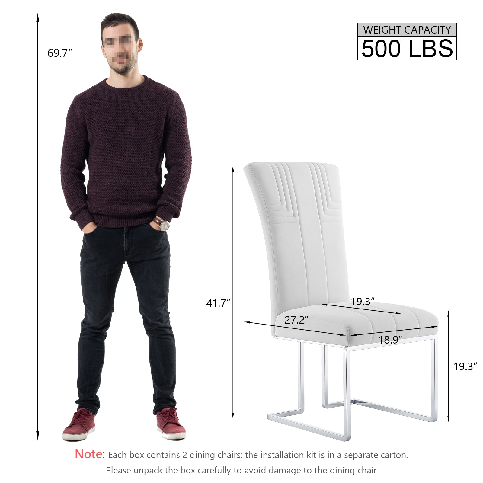Off white Velvet dining chairs | Metal Sled Base| C118