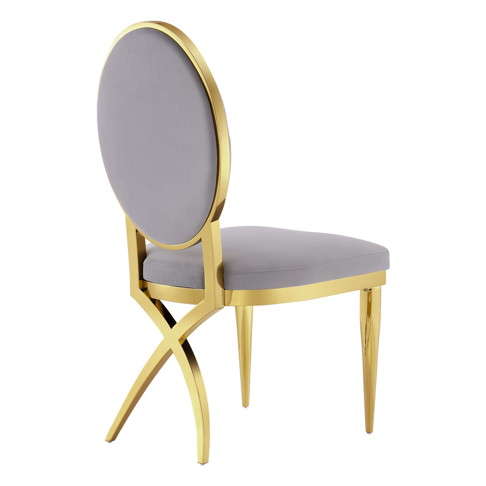 King Louis dining chairs | Gray Velvet | Metal legs | C114