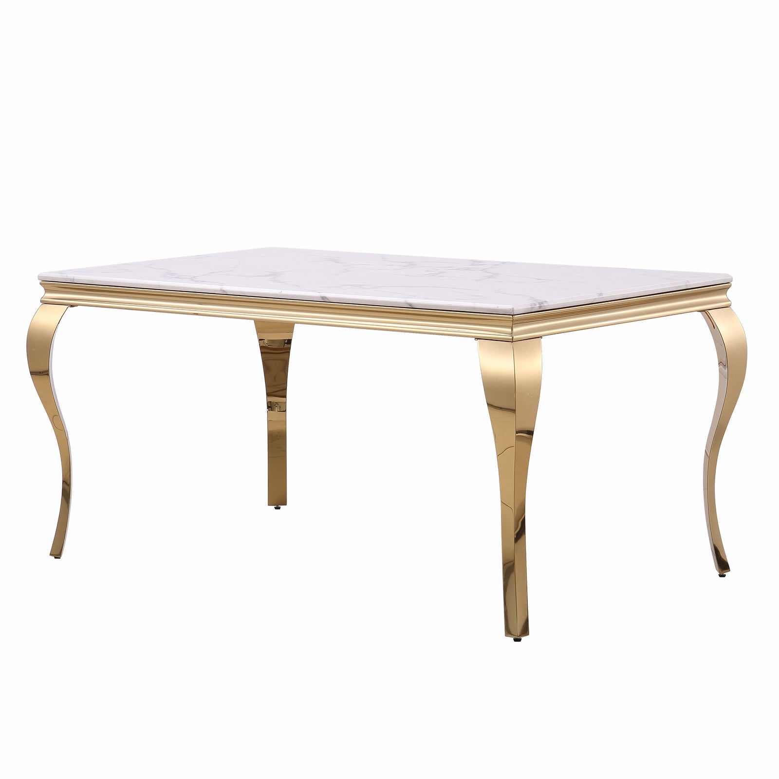 698 Set | AUZ White and gold Dining room Sets for 6