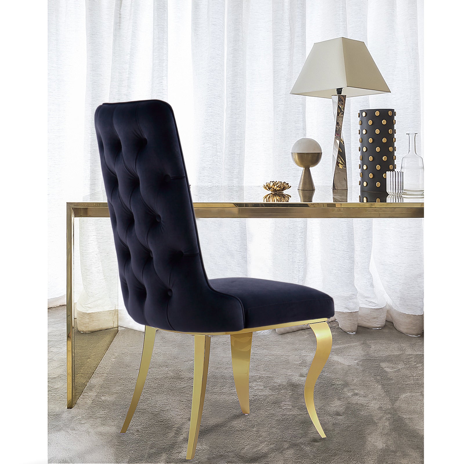 679-Set | AUZ Black and Gold Dining room Sets for 6