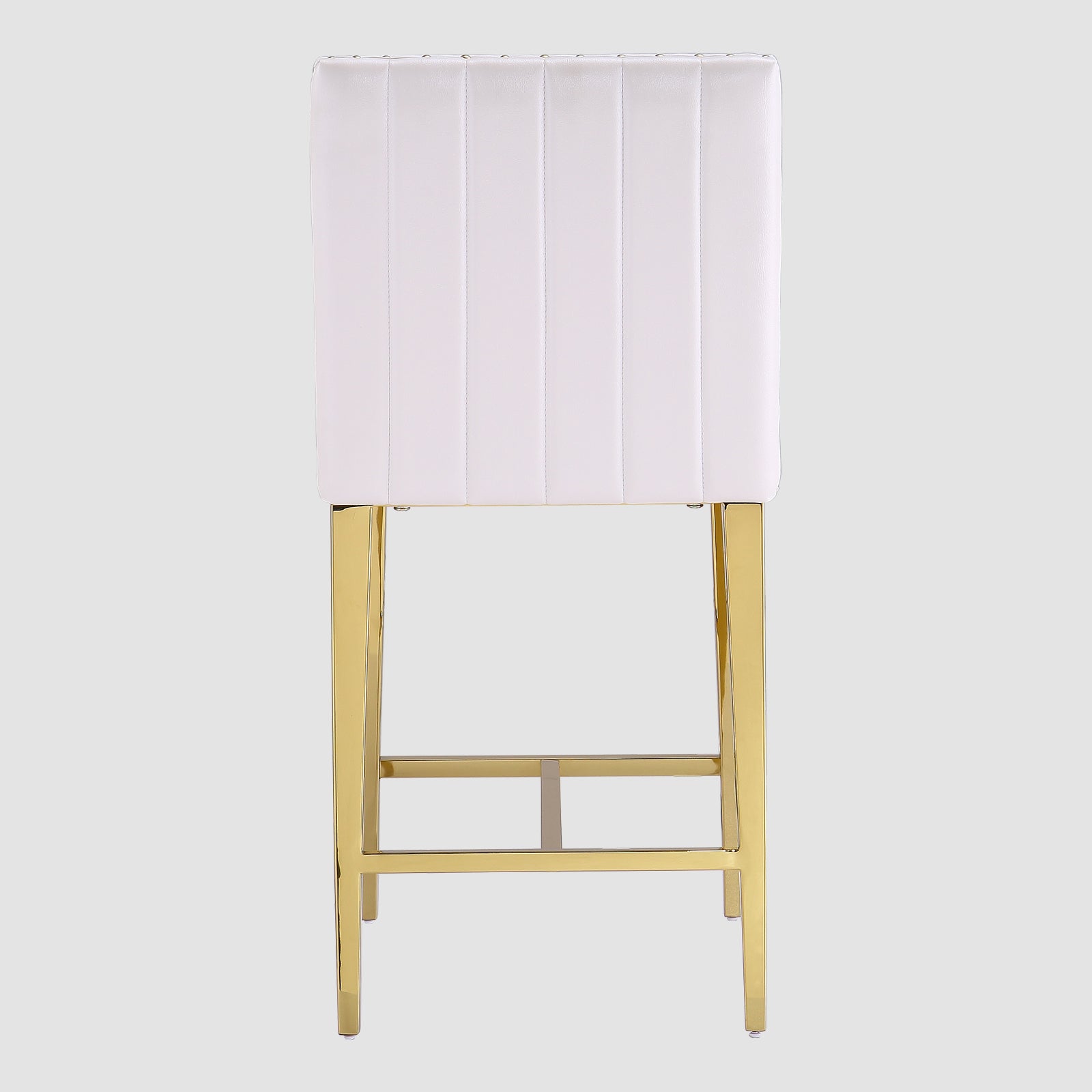 Counter Height Bar Stools | White Faux Leather | 24.8-Inch Height