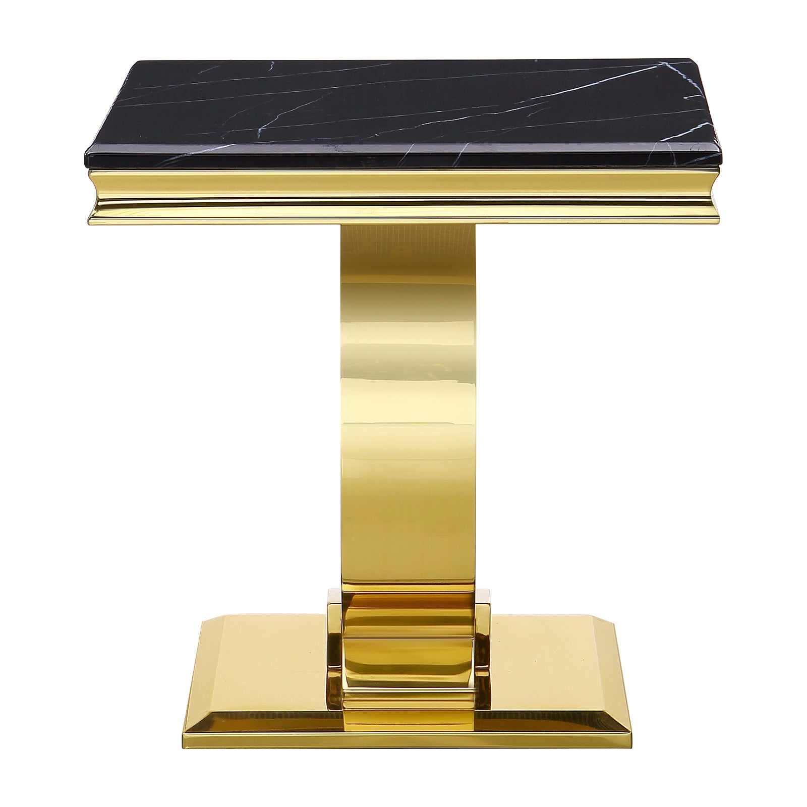 Black and Gold Living room table Set | U Metal Base | L204