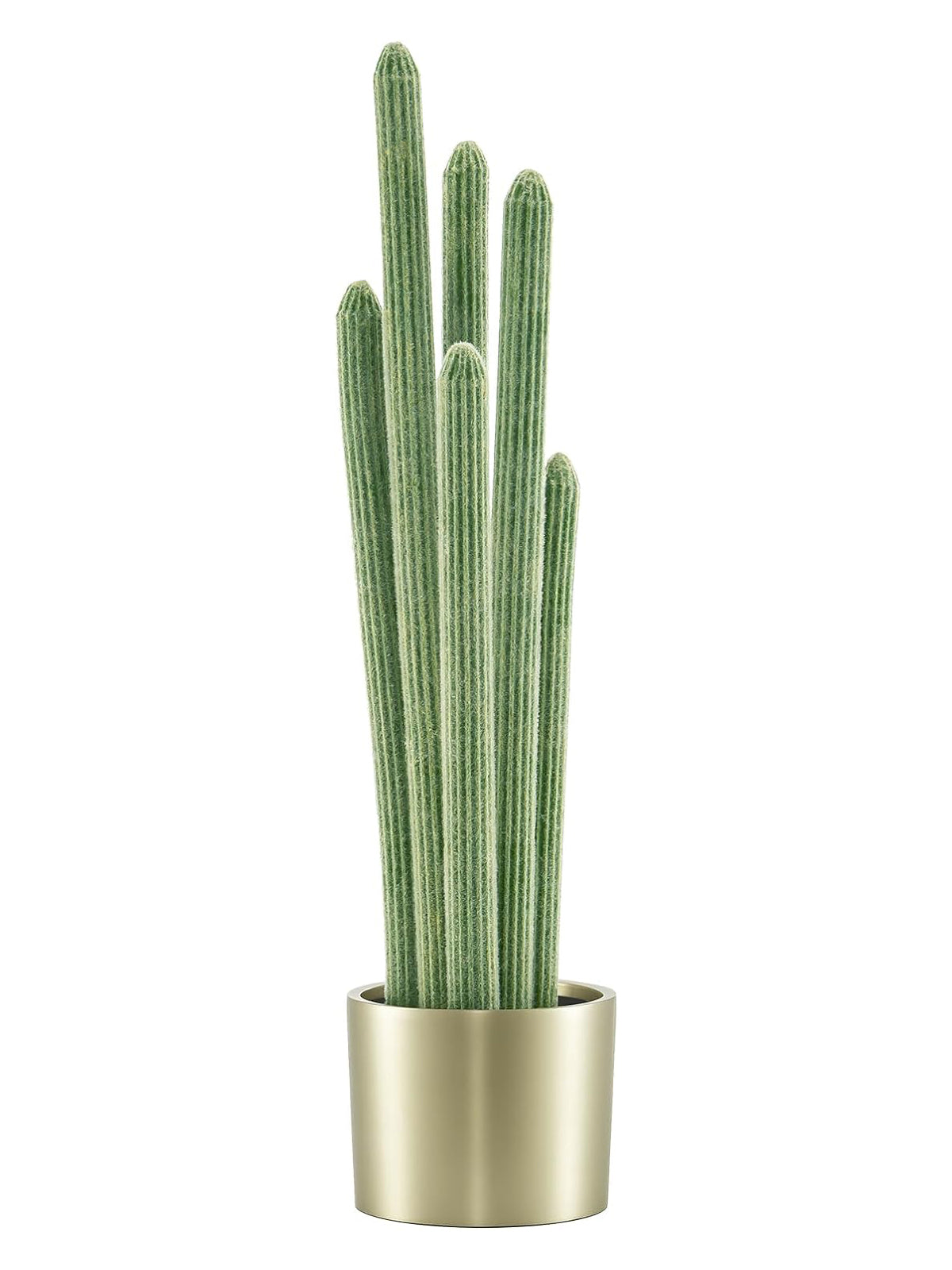 plastic cactus plant Artificial Cactus Plants | 47" Tall | Gold metal pot