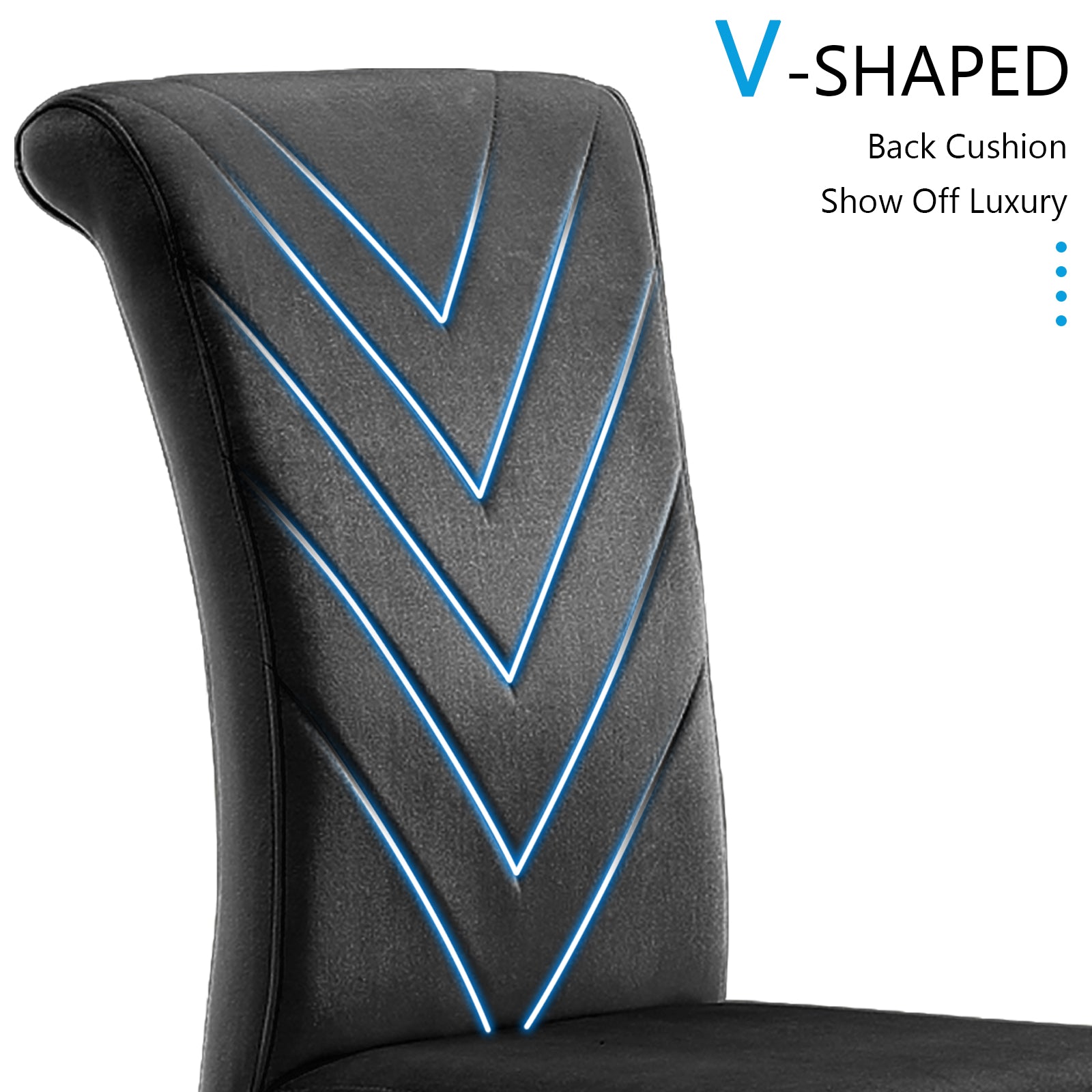 Black velvet dining chairs | High Rolled Back | Gold metal legs | C170