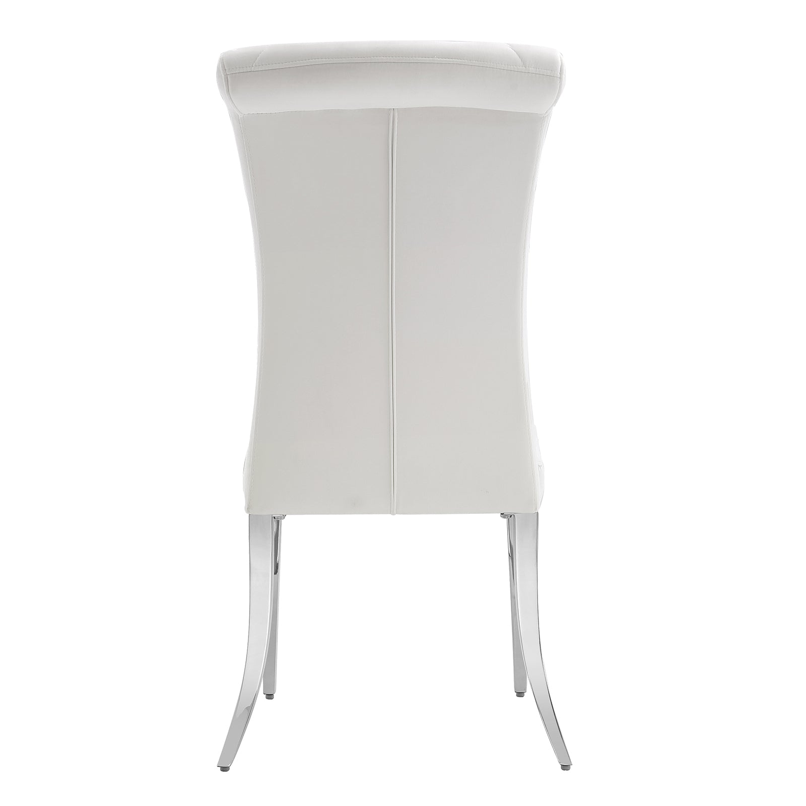 White velvet dining chairs | High Rolled Back | Silver metal legs | C171
