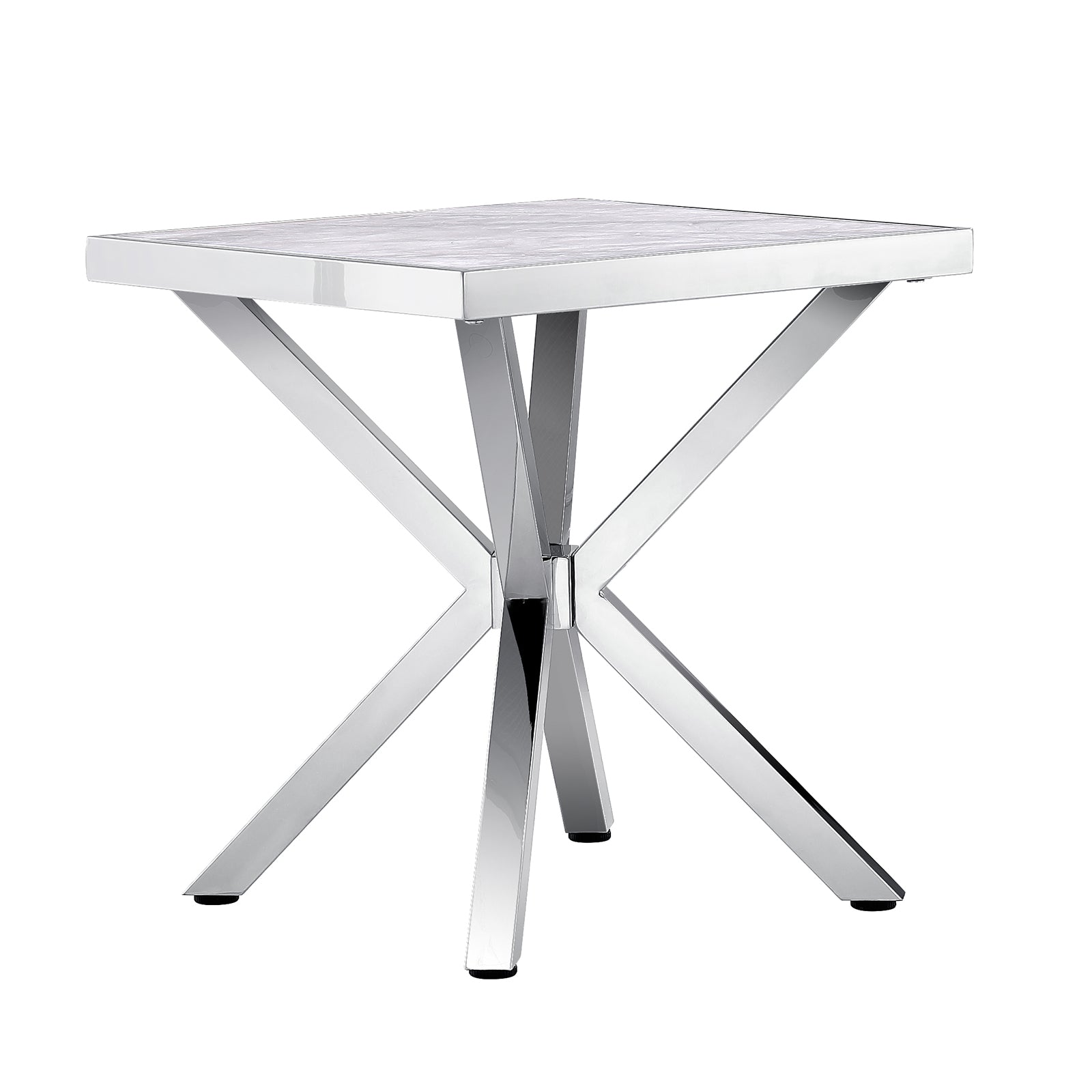 Silver and Gray Living room table Set| Metal X Base | L216