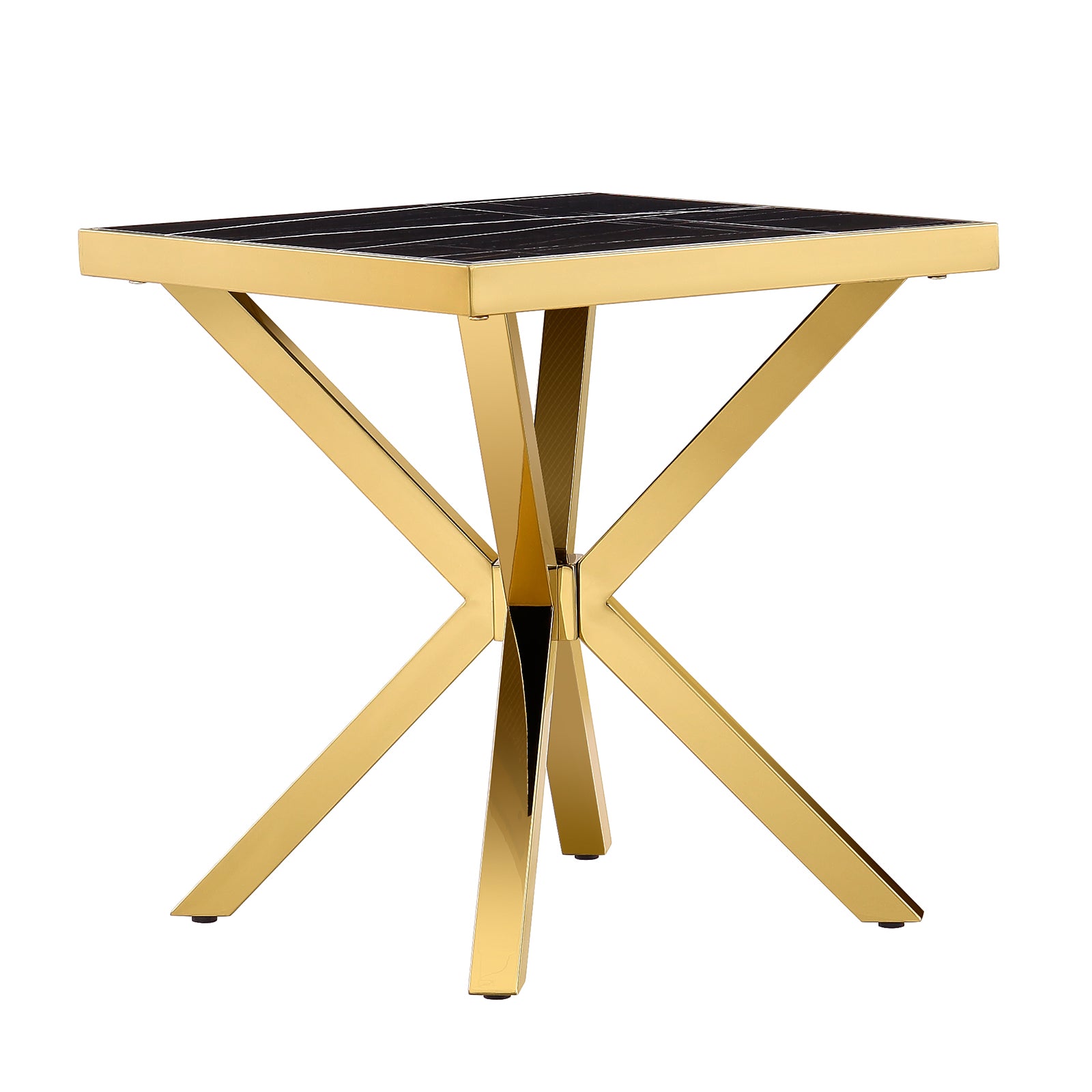 Black and Gold Living room table Set | Metal X Base | L215