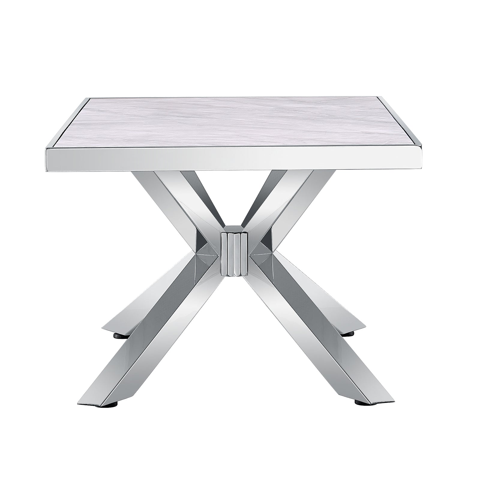 Silver and Gray Living room table Set| Metal X Base | L216