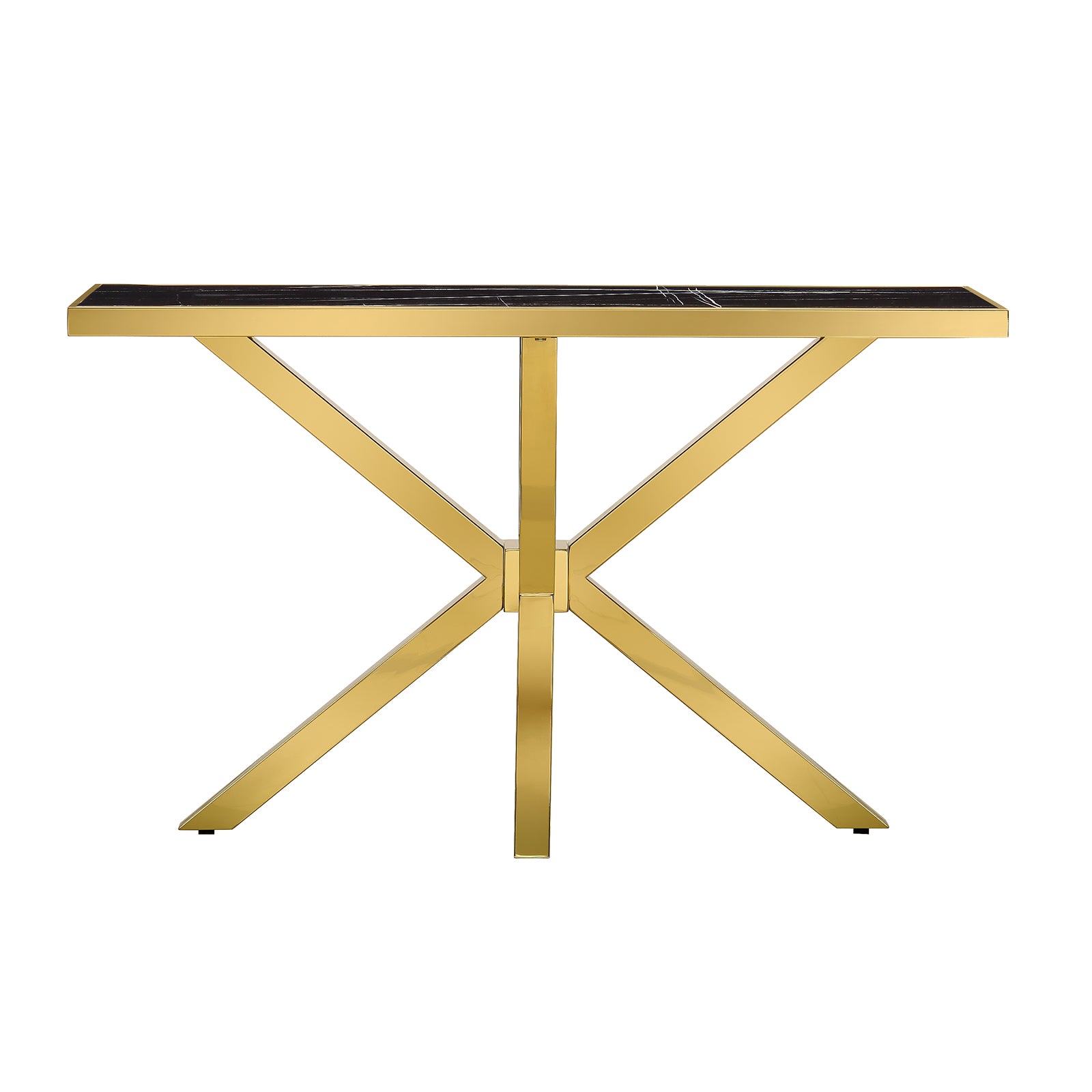 Black and Gold Living room table Set | Metal X Base | L215