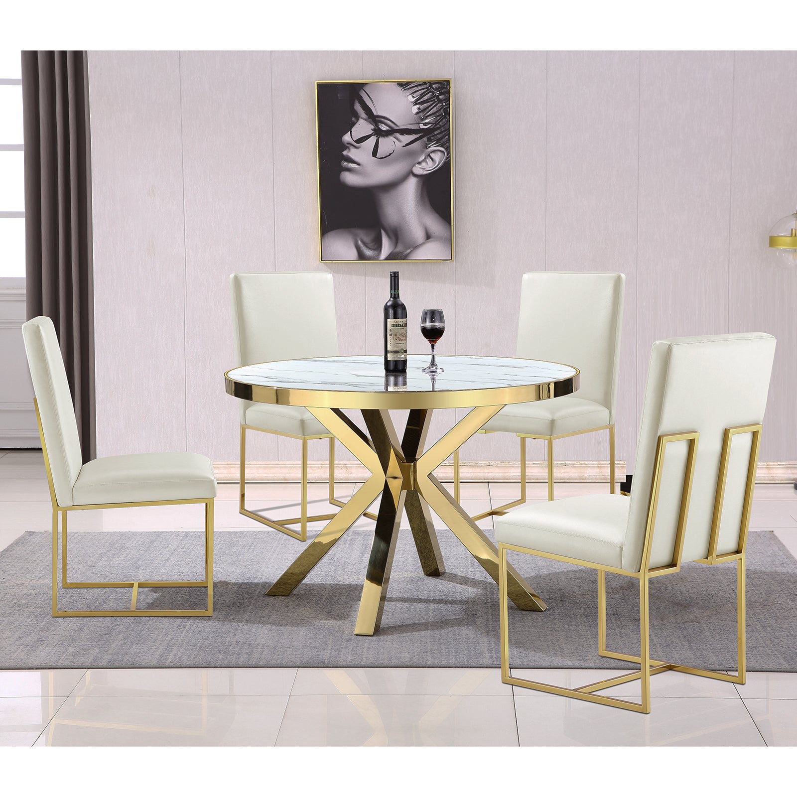 661-Set | AUZ Round Dining room Sets for 4