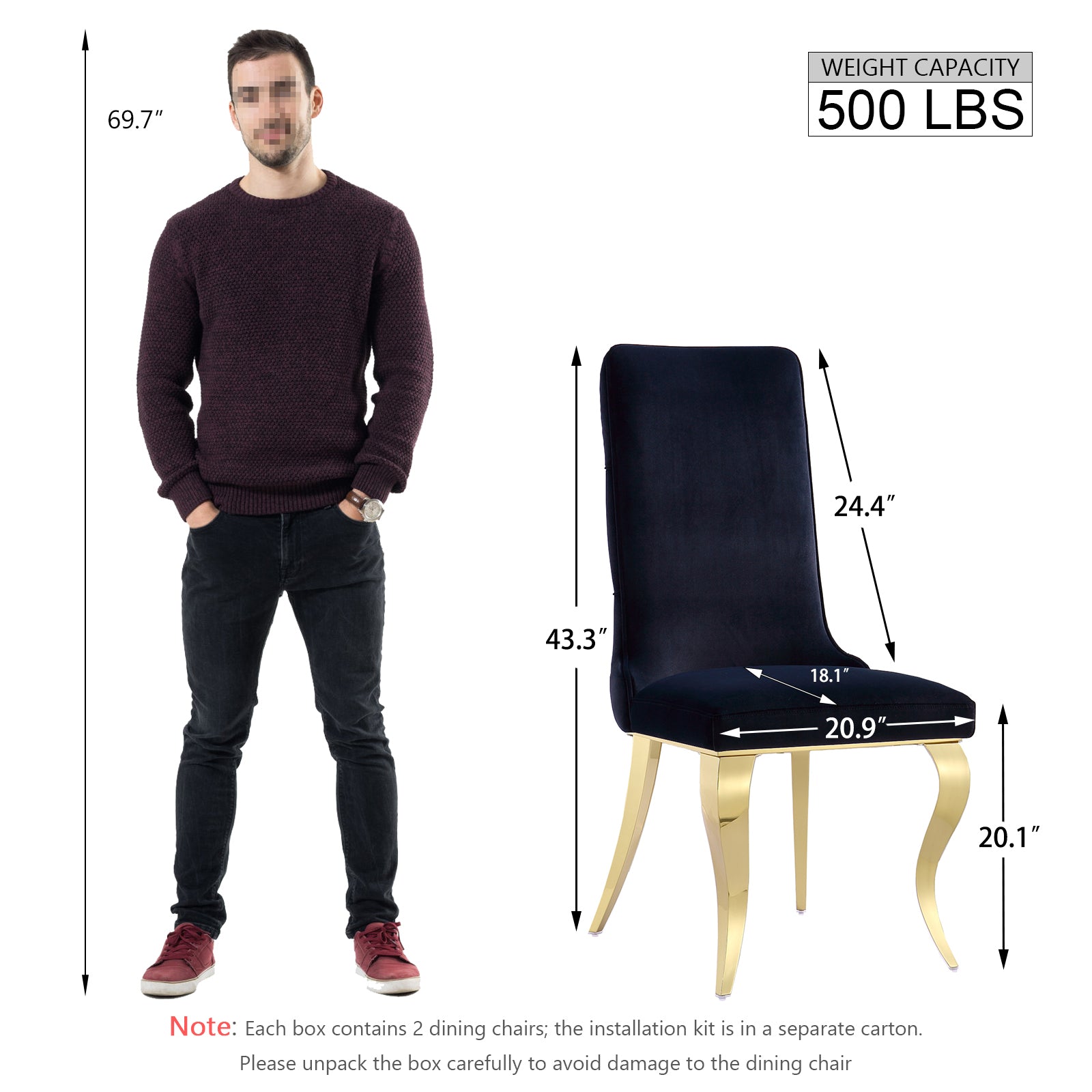 Wholesale Black velvet dining chairs