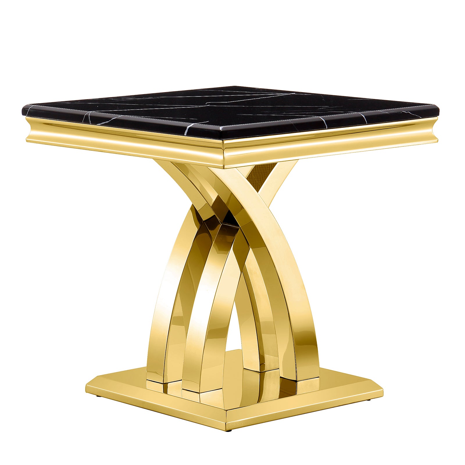 Black Gold Living room table Set | Metal X Base | L213