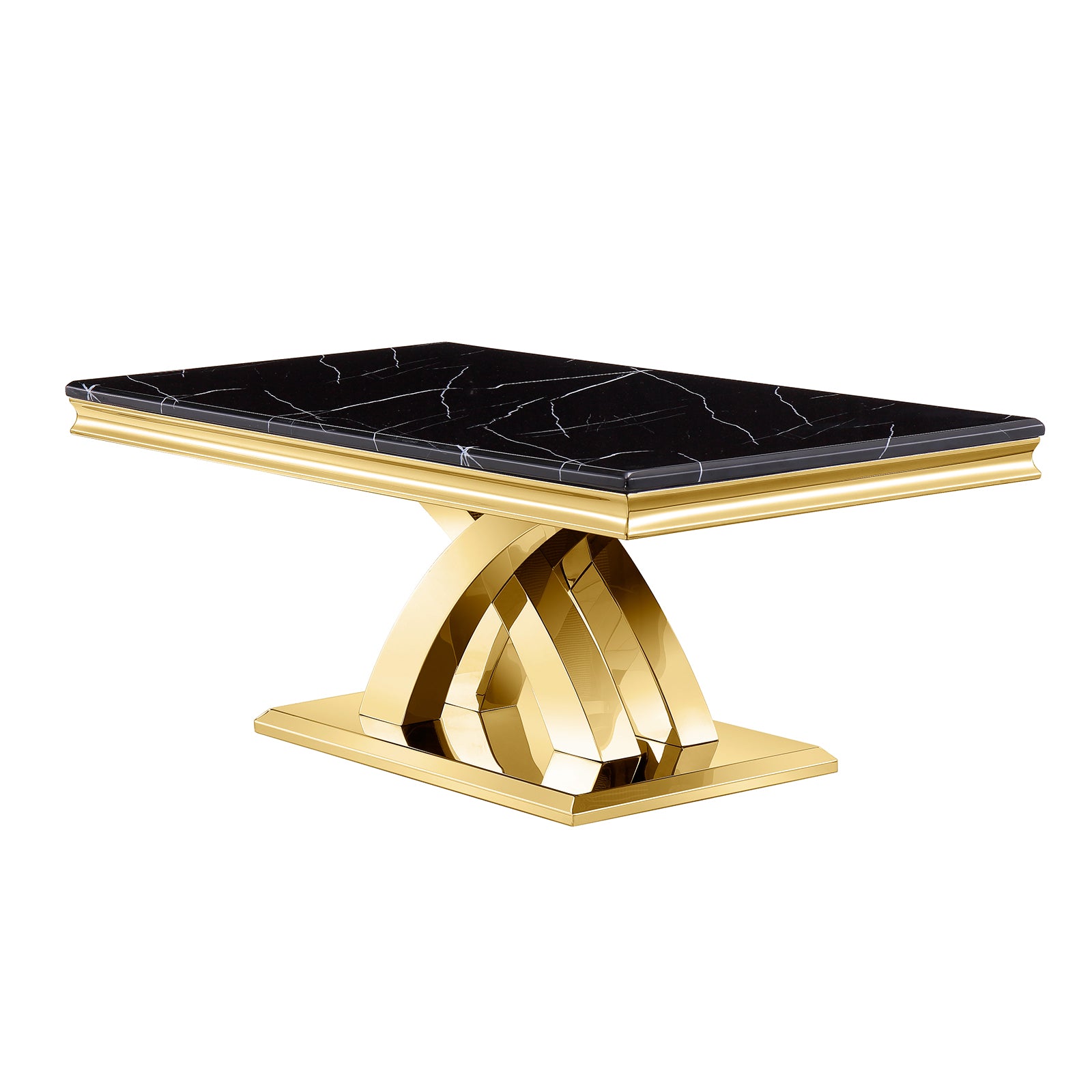 Black Gold Living room table Set | Metal X Base | L213