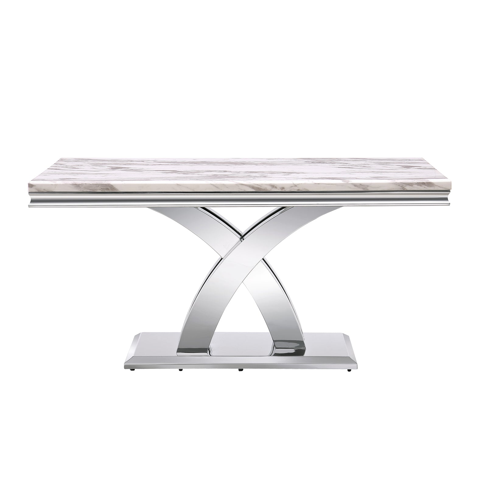 646-Set | AUZ White and Silver Dining room Sets for 6