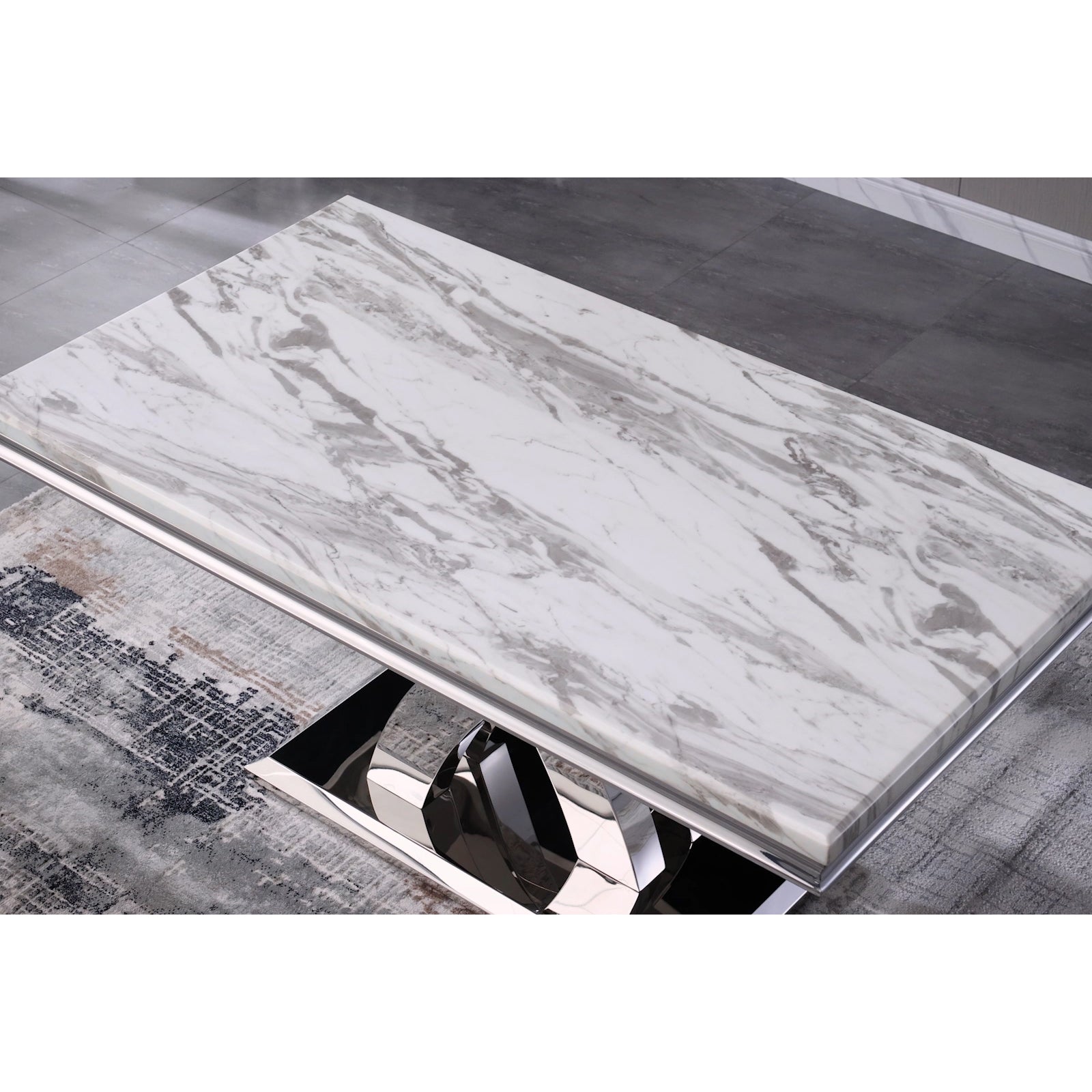 645-Set | AUZ White and Silver Dining room Sets for 6