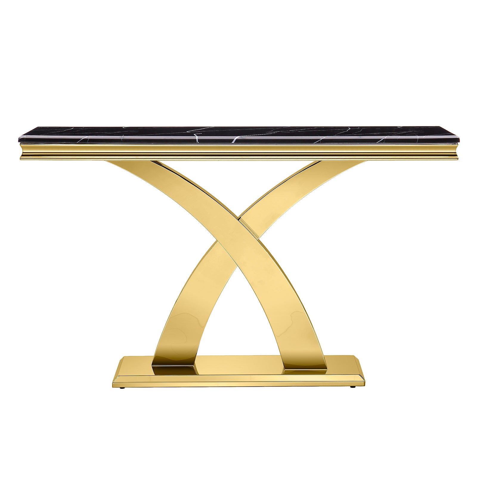 Black Gold Living room table Set | Metal X Base | L213