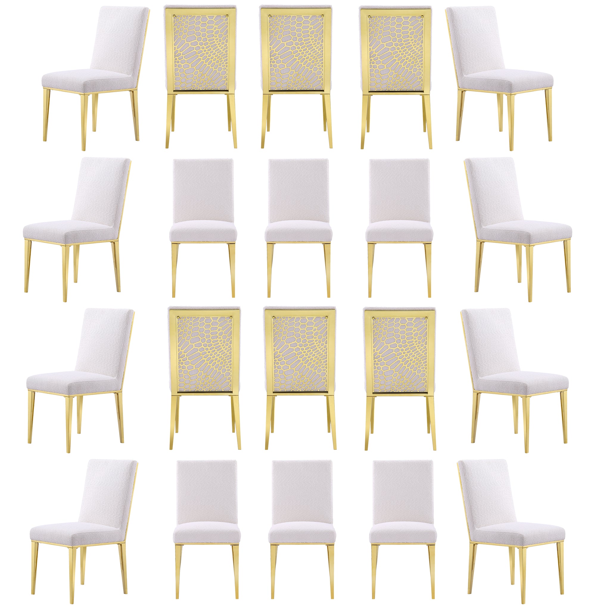 Wholesale White Gold Mohair Dining Chairs AUZ Furniture
