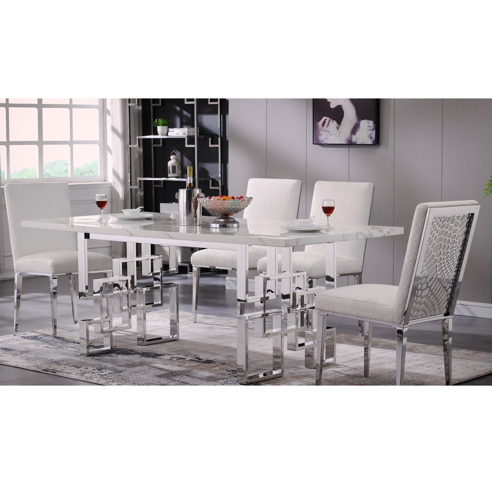 Wholesale Silver Mohair Dining Chairs
