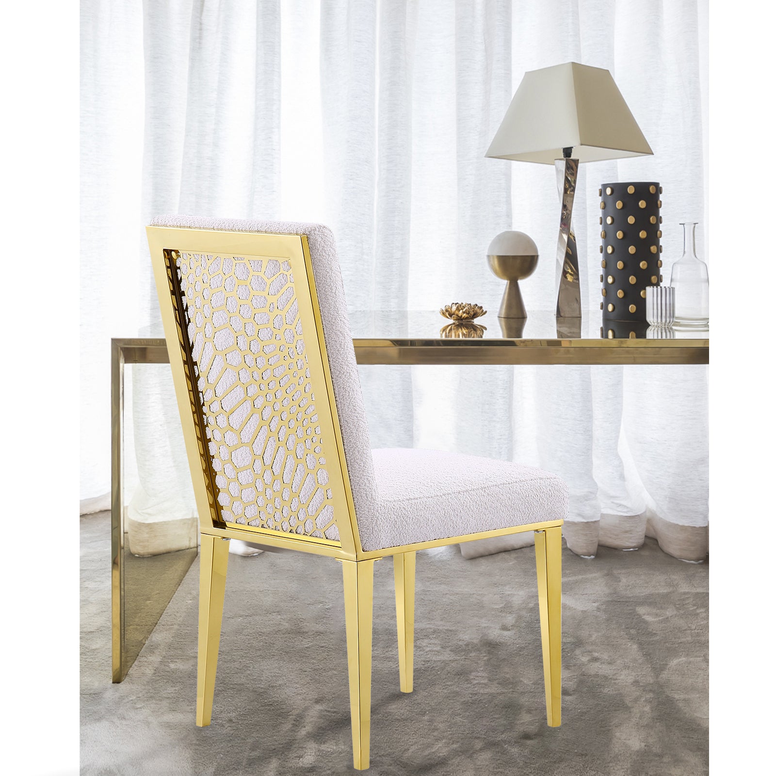 689 Set | AUZ White and Gold Dining room Sets for 6