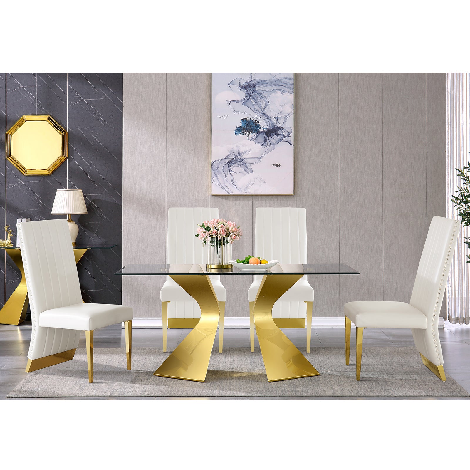 694 Set | AUZ Glass Dining room Sets for 6