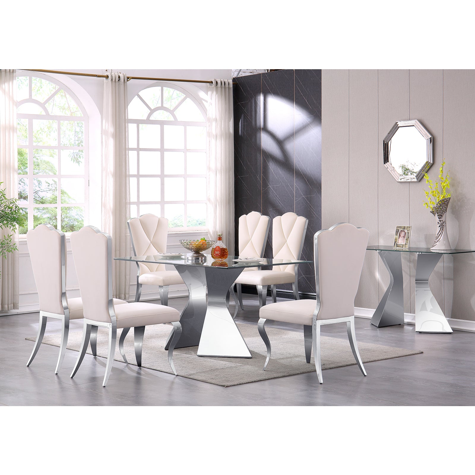 623-Set | AUZ Glass Dining room Sets for 6