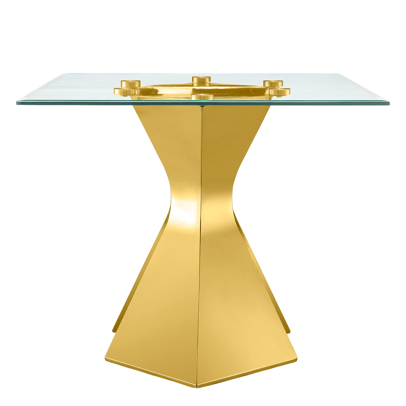 AUZ Glass Dining room Set for 6-7pcs Dining room set Clear Glass dining table with Black dining chairs