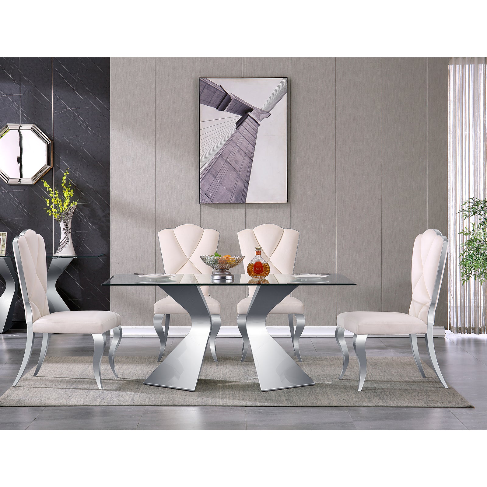 623-Set | AUZ Glass Dining room Sets for 6