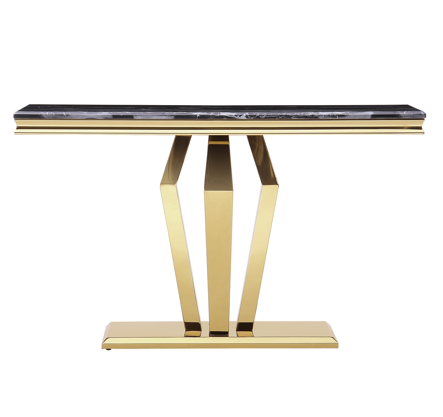 Black Gold Living room table Set | Four Geometric legs | L208
