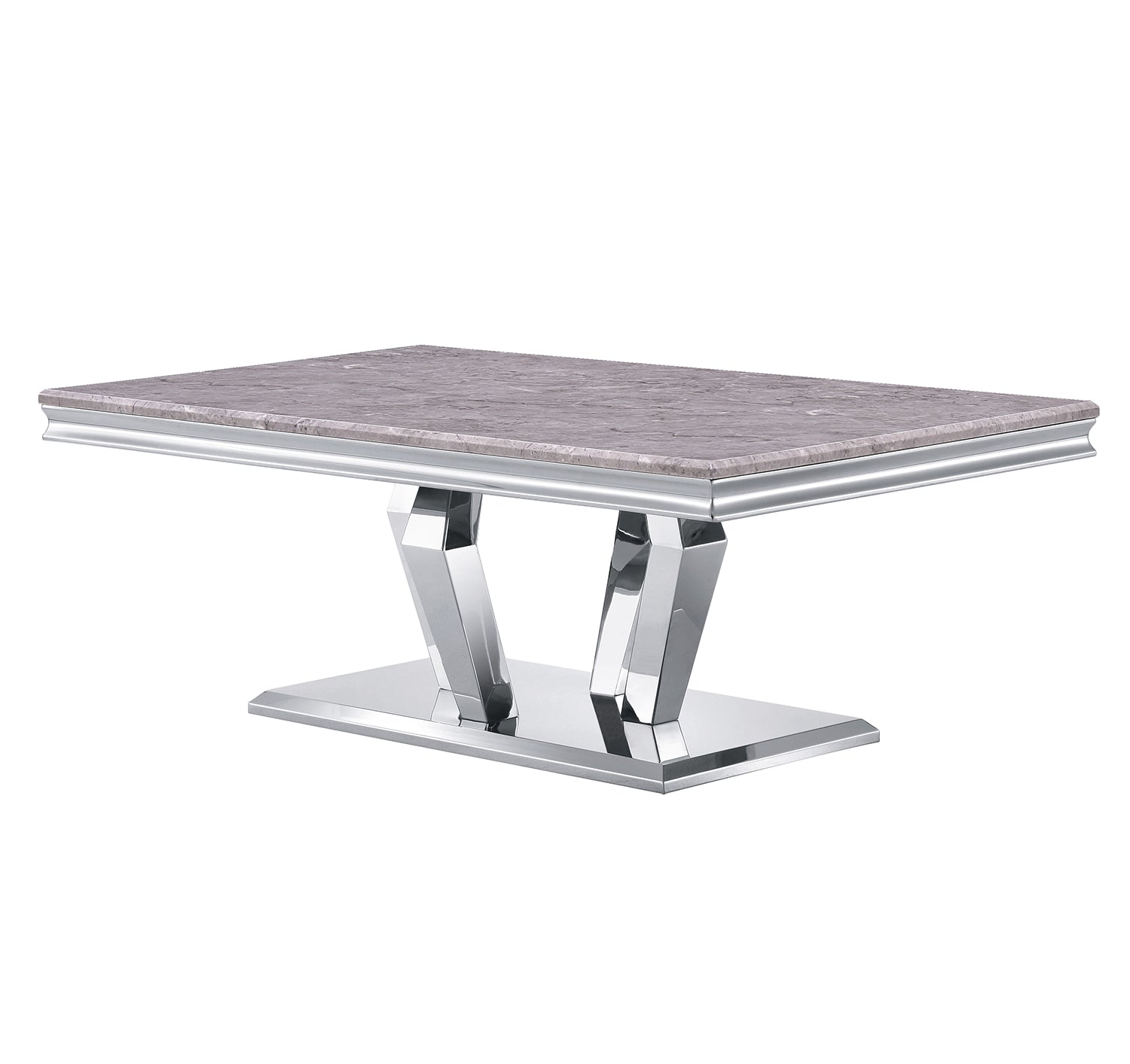 Silver Gray Living room table Set | Four Geometric legs | L207