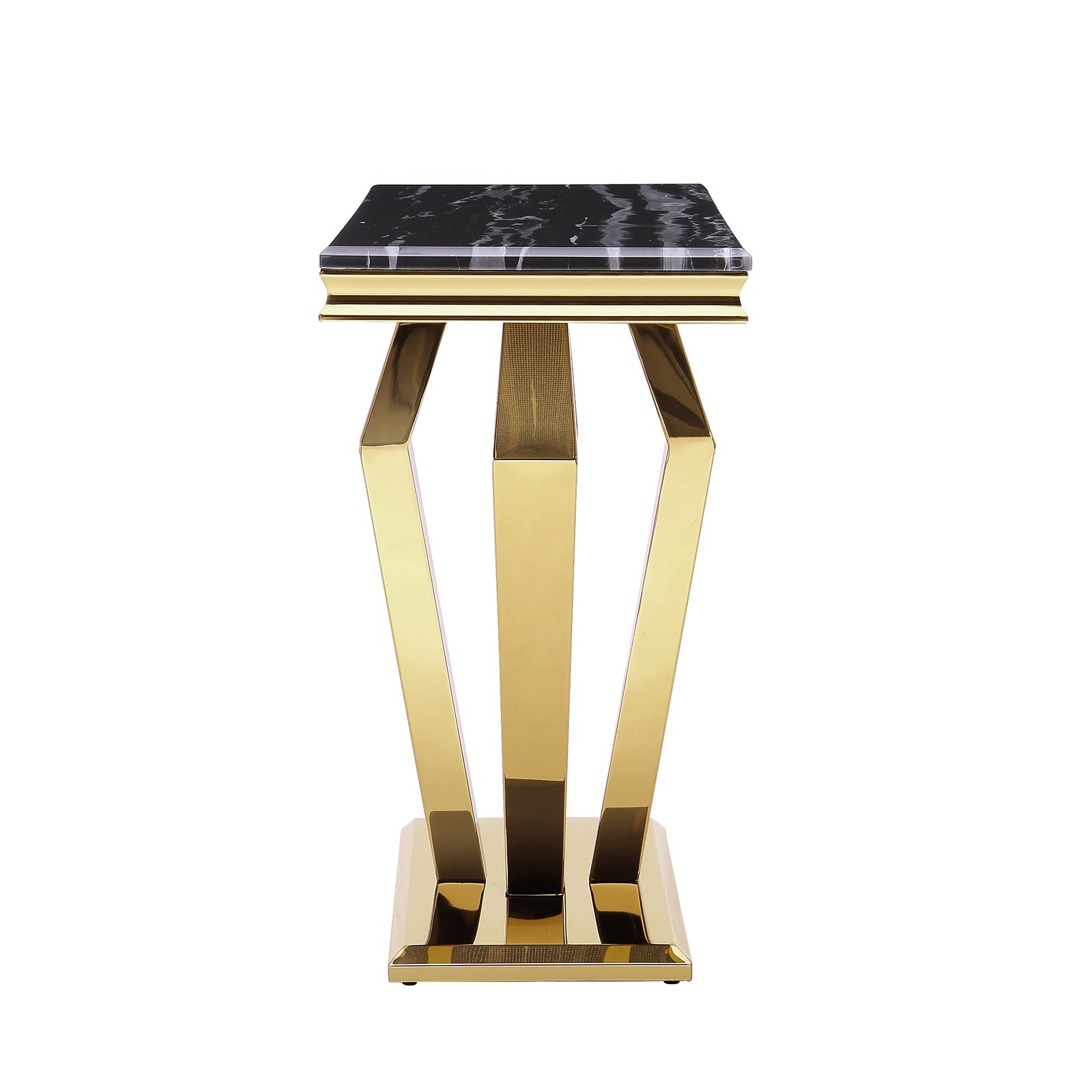 Black Gold Sofa Table with metal Geometric Base | S507