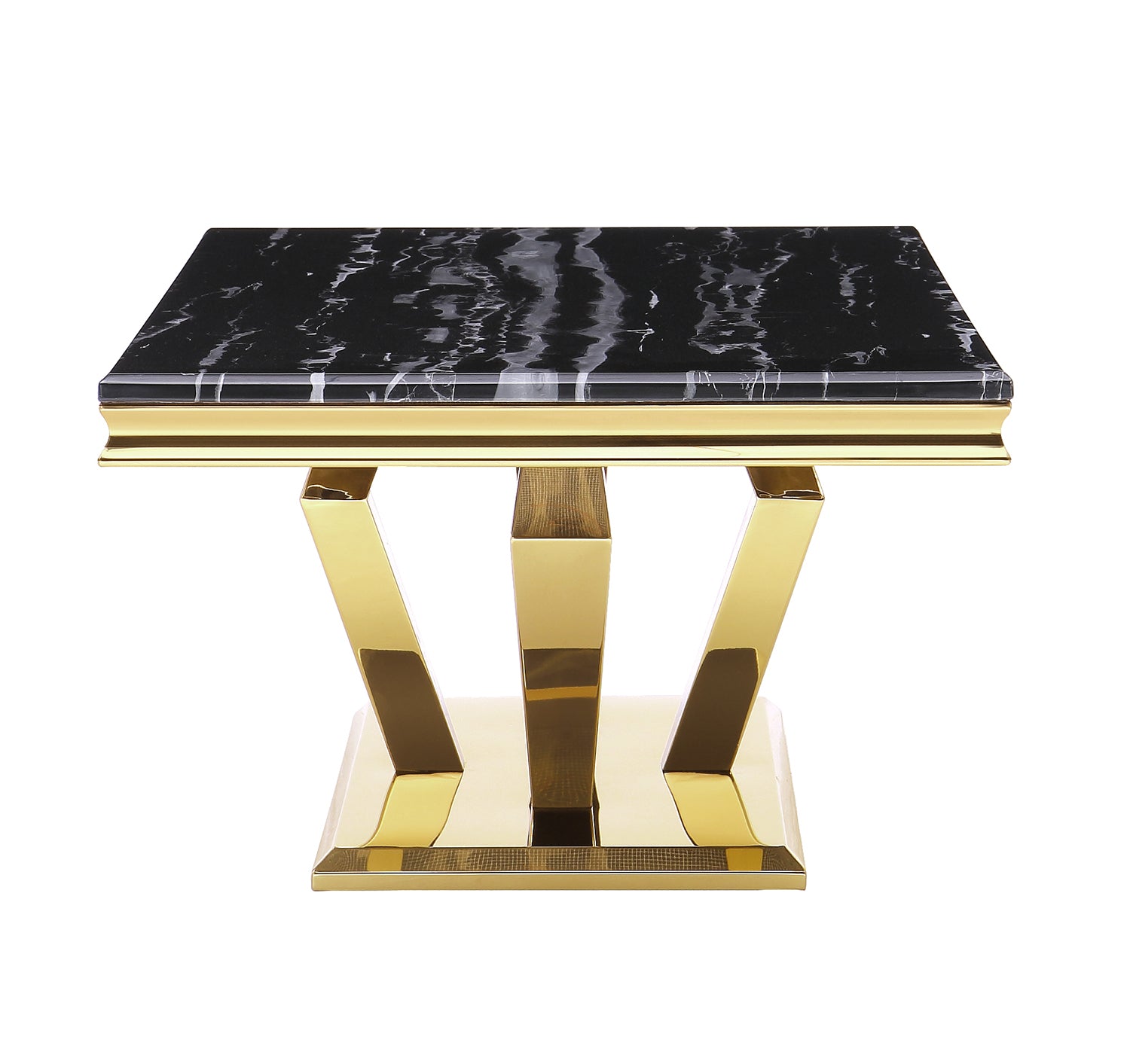 Black Gold Living room table Set | Four Geometric legs | L208