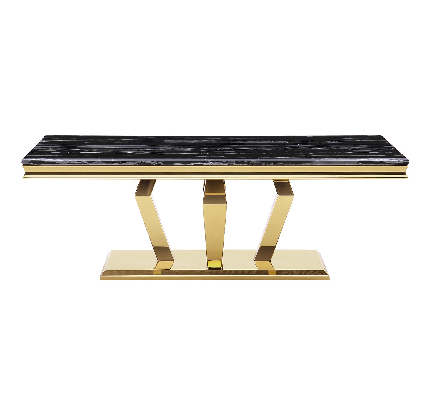 Black Gold Living room table Set | Four Geometric legs | L208