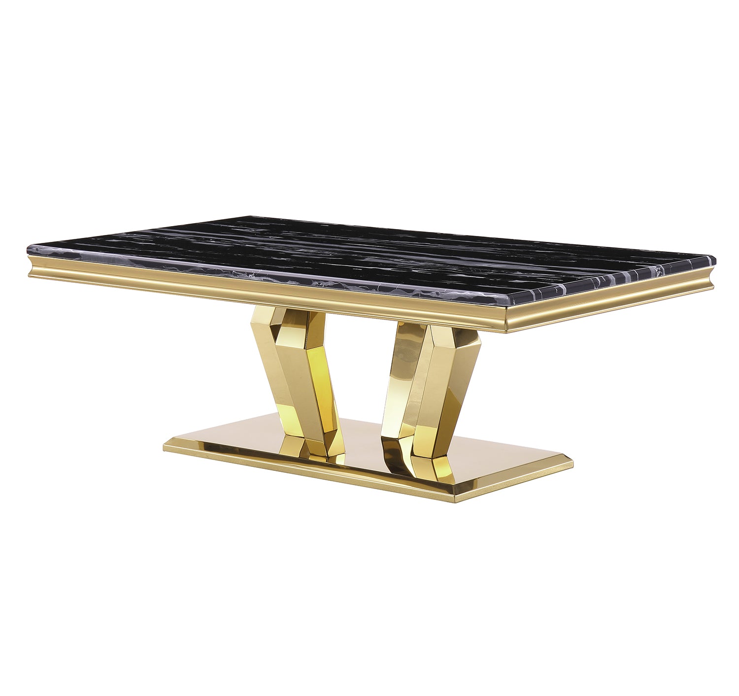 Black Gold Living room table Set | Four Geometric legs | L208