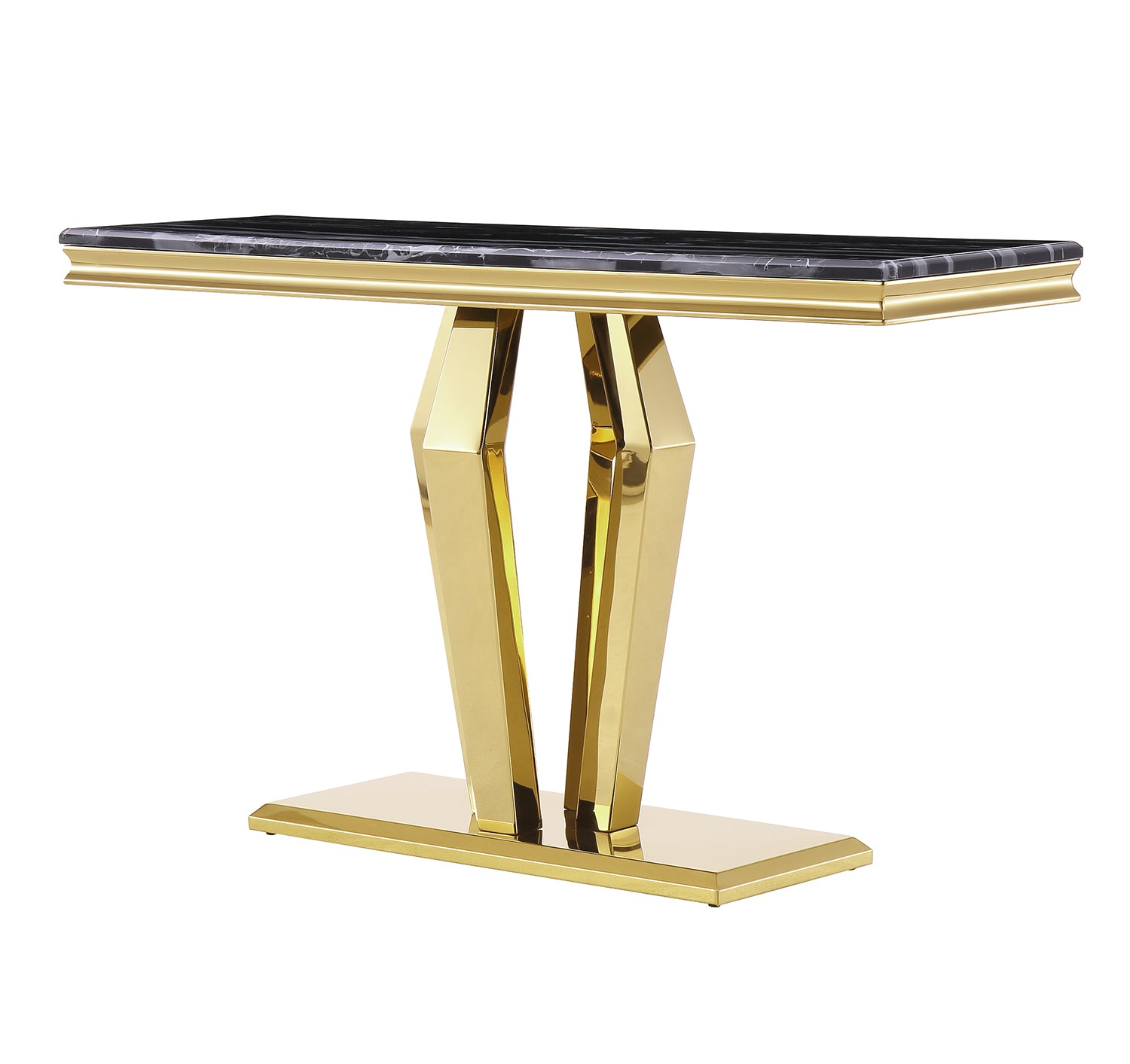 Black Gold Living room table Set | Four Geometric legs | L208