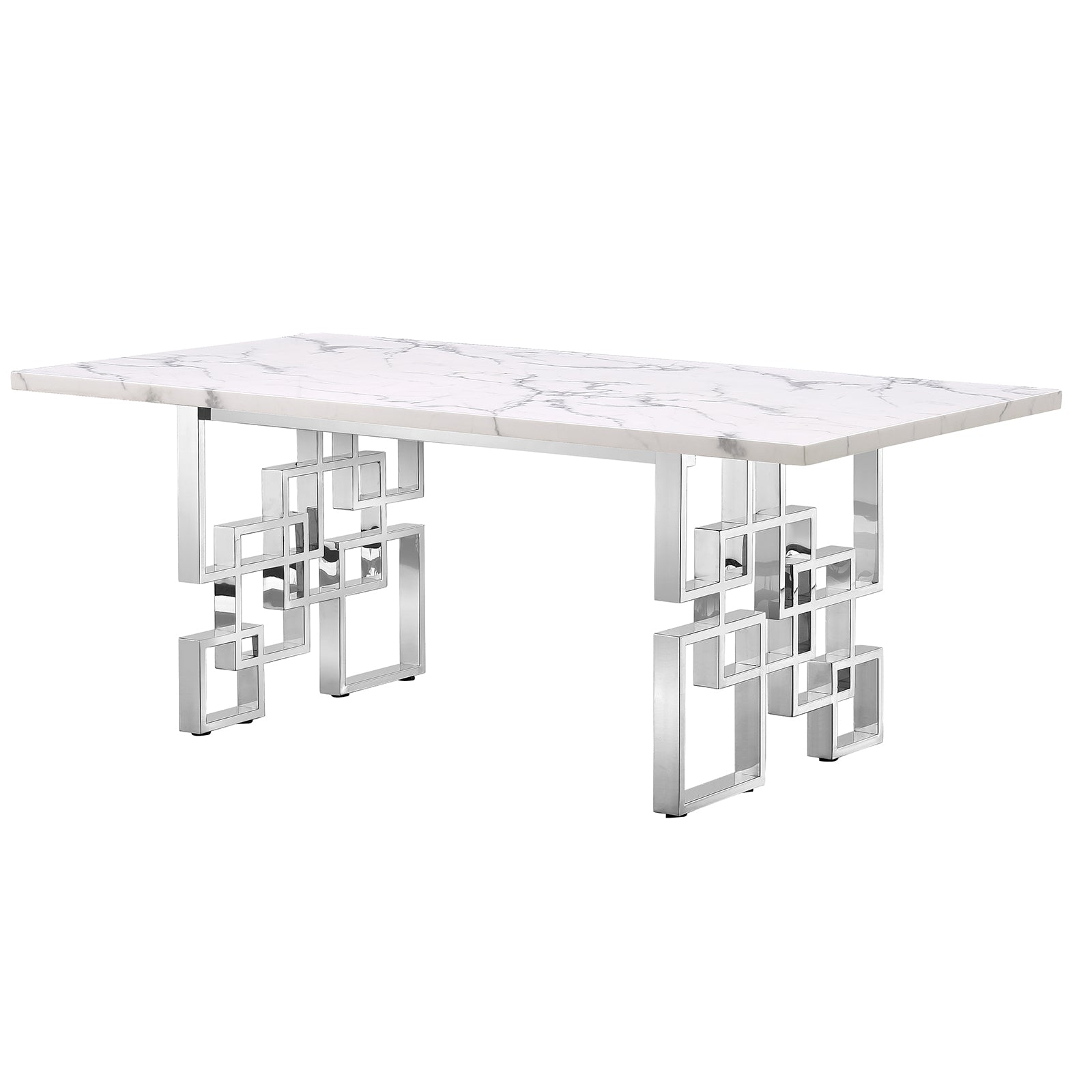 687-Set | AUZ White and Silver Dining room Sets for 6
