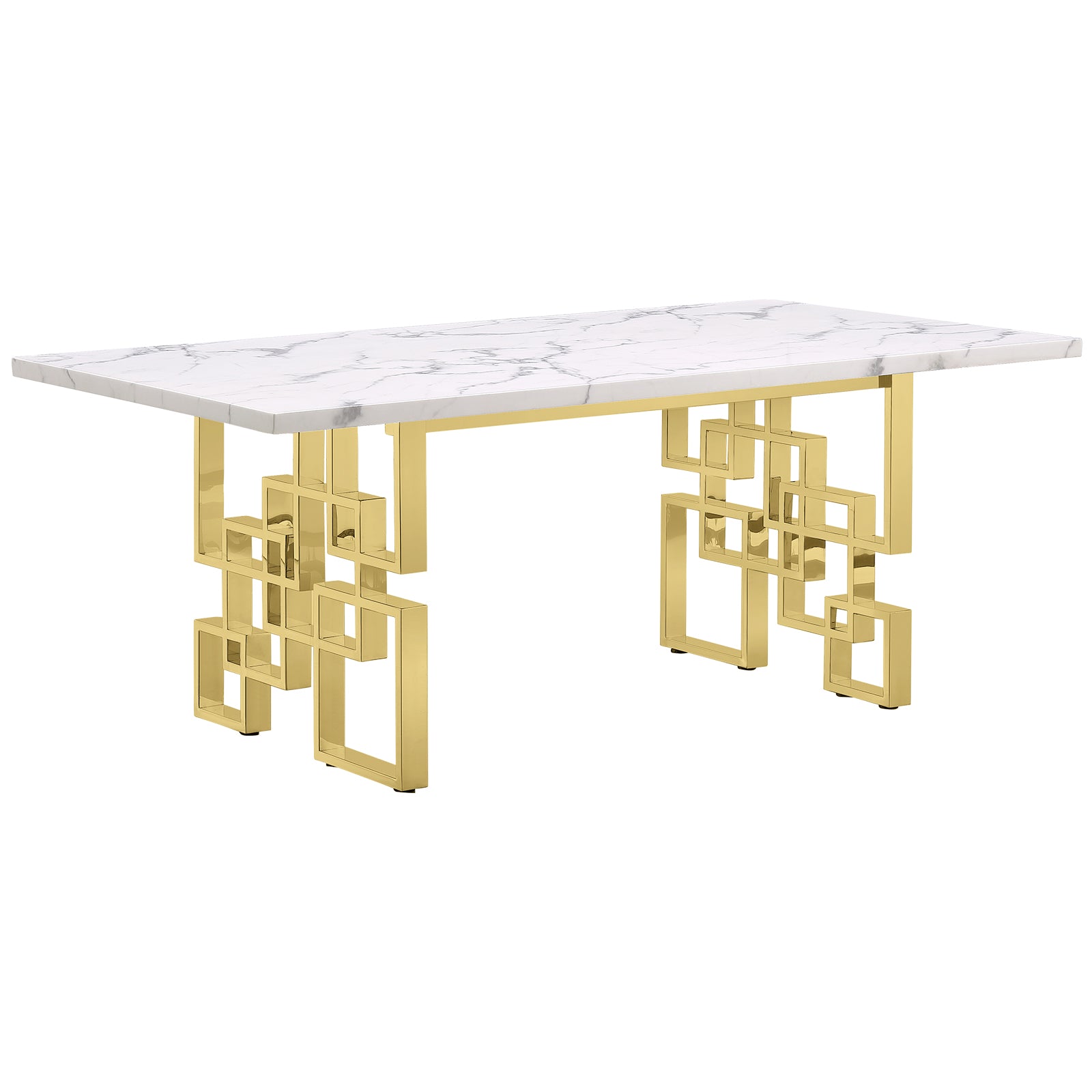 696 Set | AUZ White and gold Dining room Sets for 6