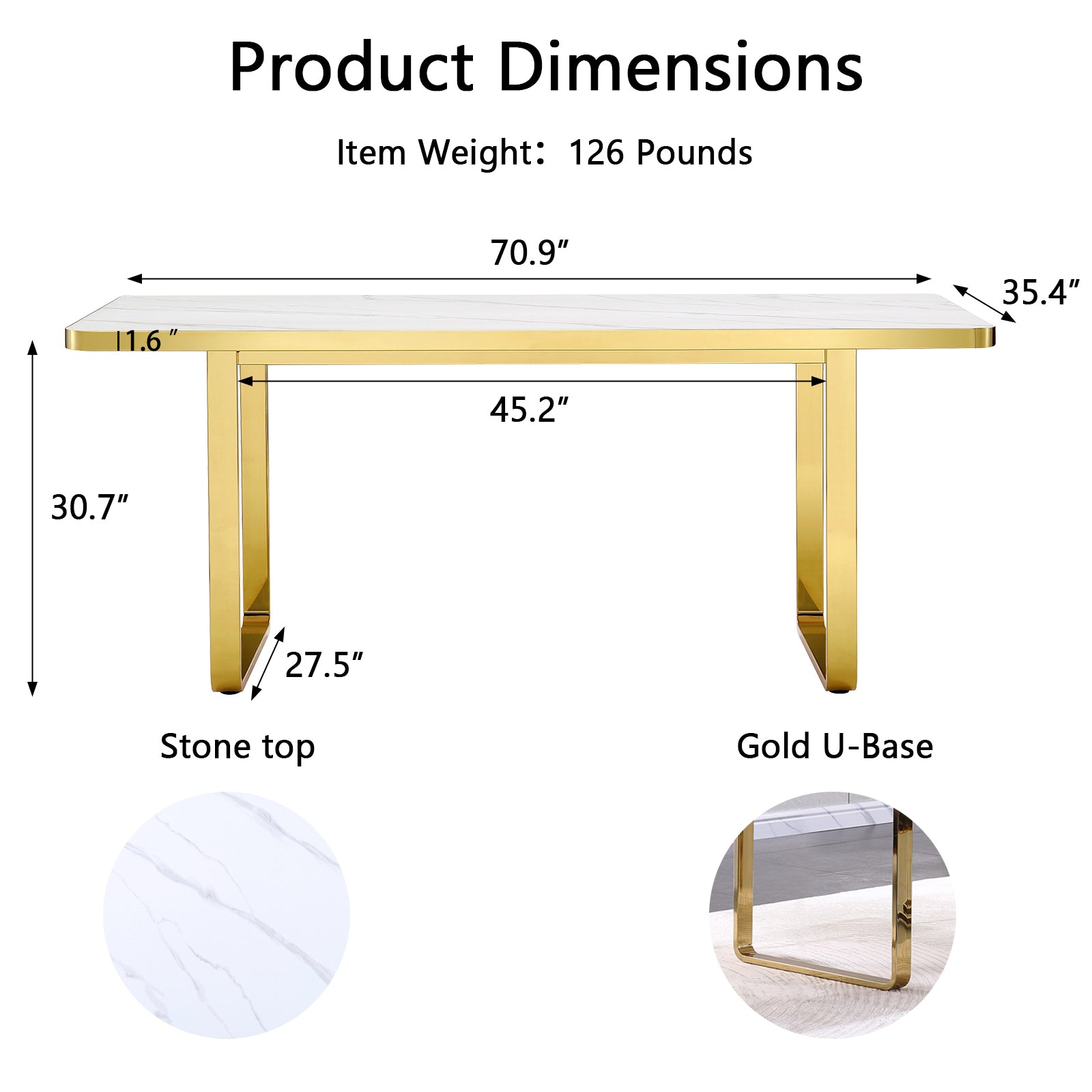699 Set | AUZ White and gold Dining room Sets for 6