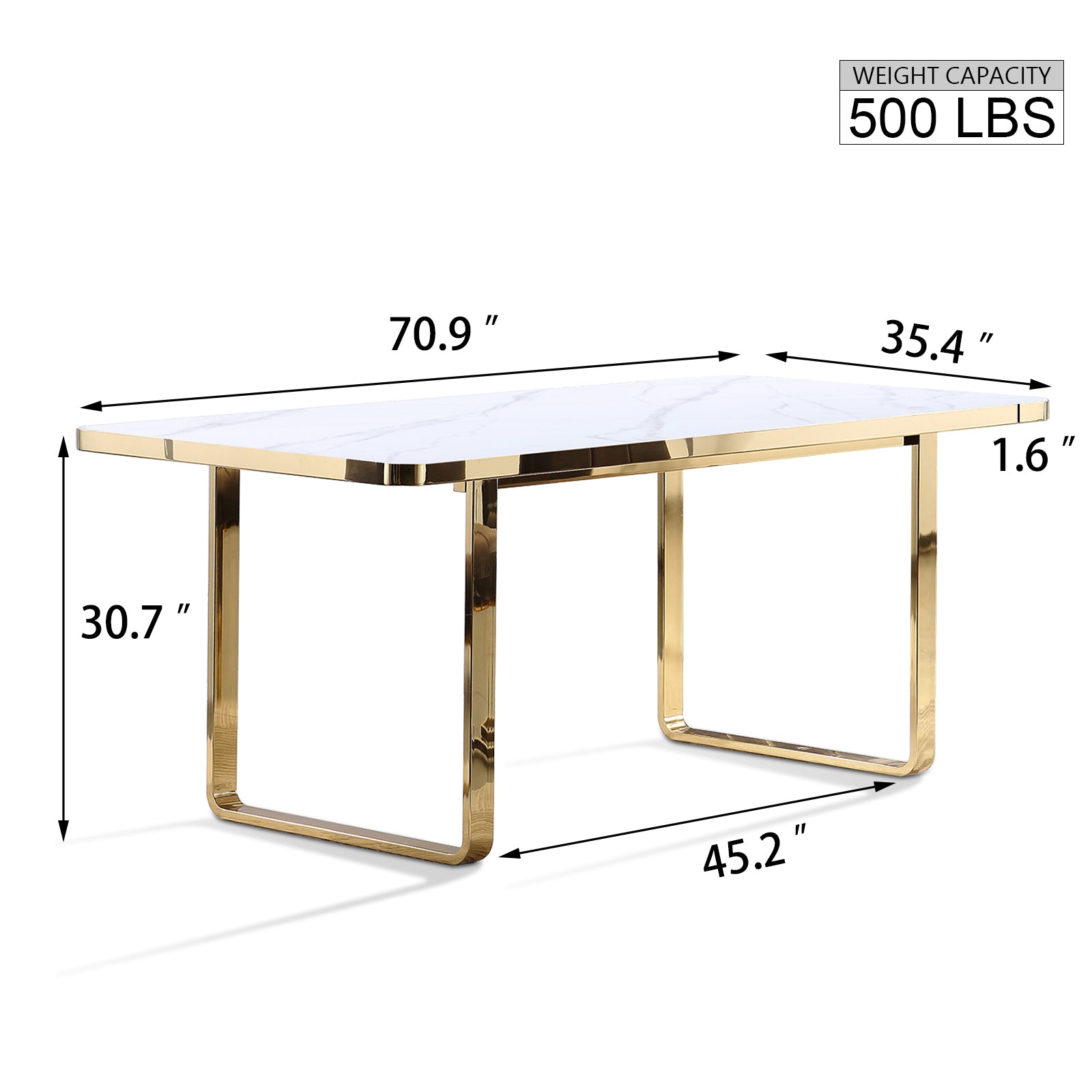 699 Set | AUZ White and gold Dining room Sets for 6
