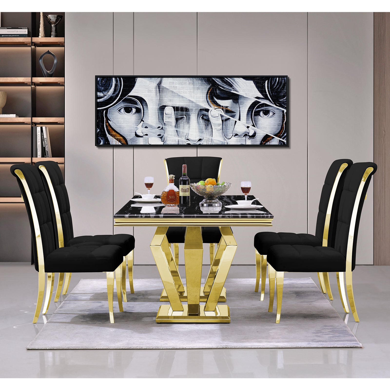 Wholesale Black velvet dining chairs