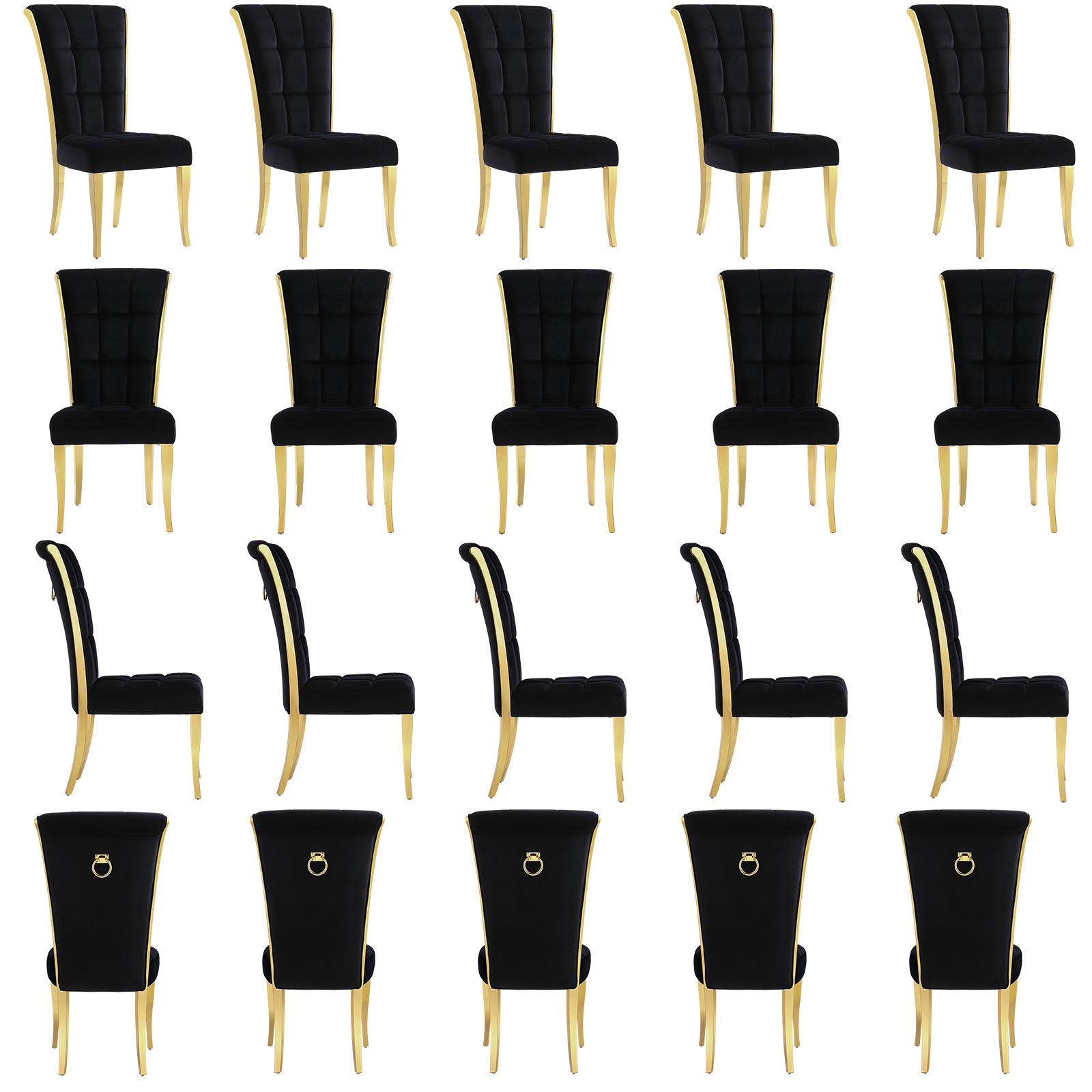 Wholesale Black velvet dining chairs