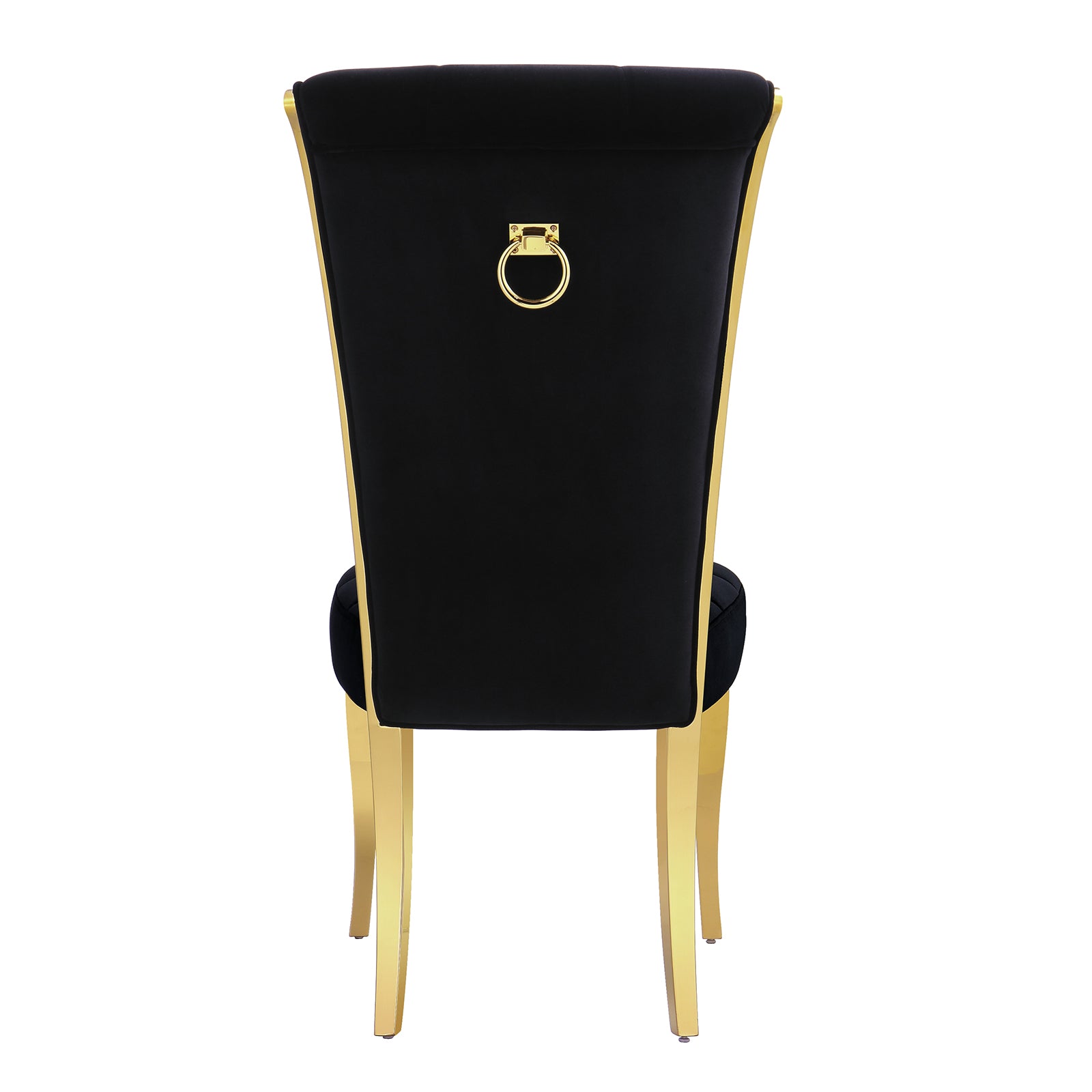 Black Velvet Dining Chairs | Geometric square back| Metal legs| C149